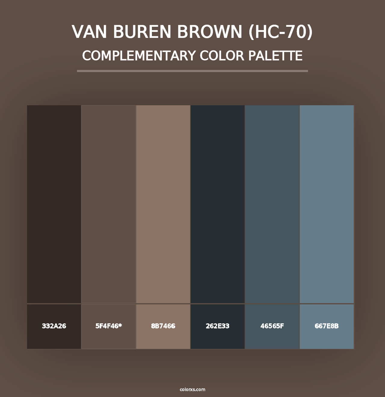 Van Buren Brown (HC-70) - Complementary Color Palette