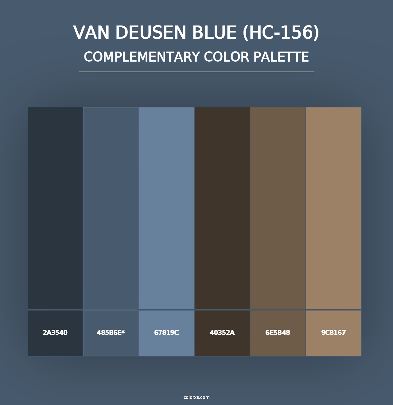 Van Deusen Blue (HC-156) - Complementary Color Palette