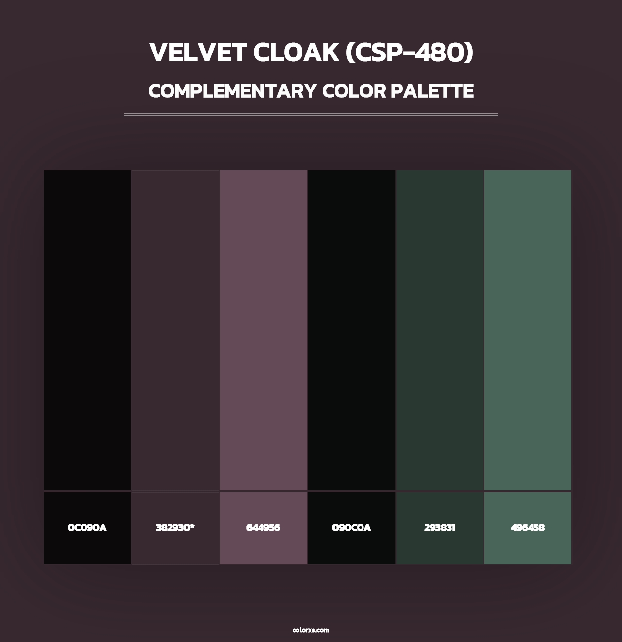 Velvet Cloak (CSP-480) - Complementary Color Palette