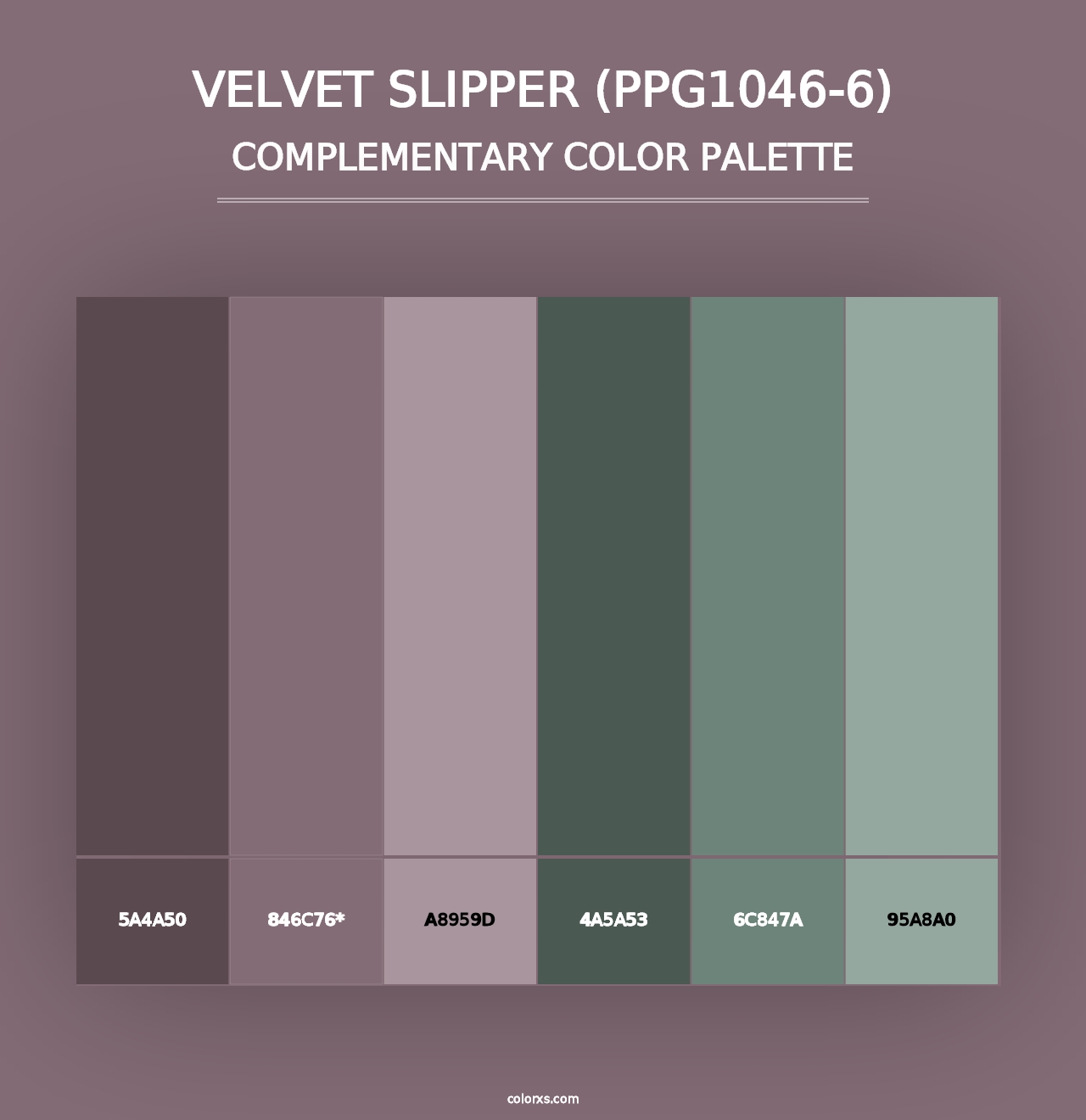 Velvet Slipper (PPG1046-6) - Complementary Color Palette