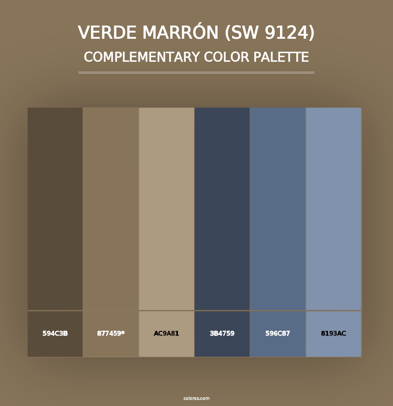 Verde Marrón (SW 9124) - Complementary Color Palette