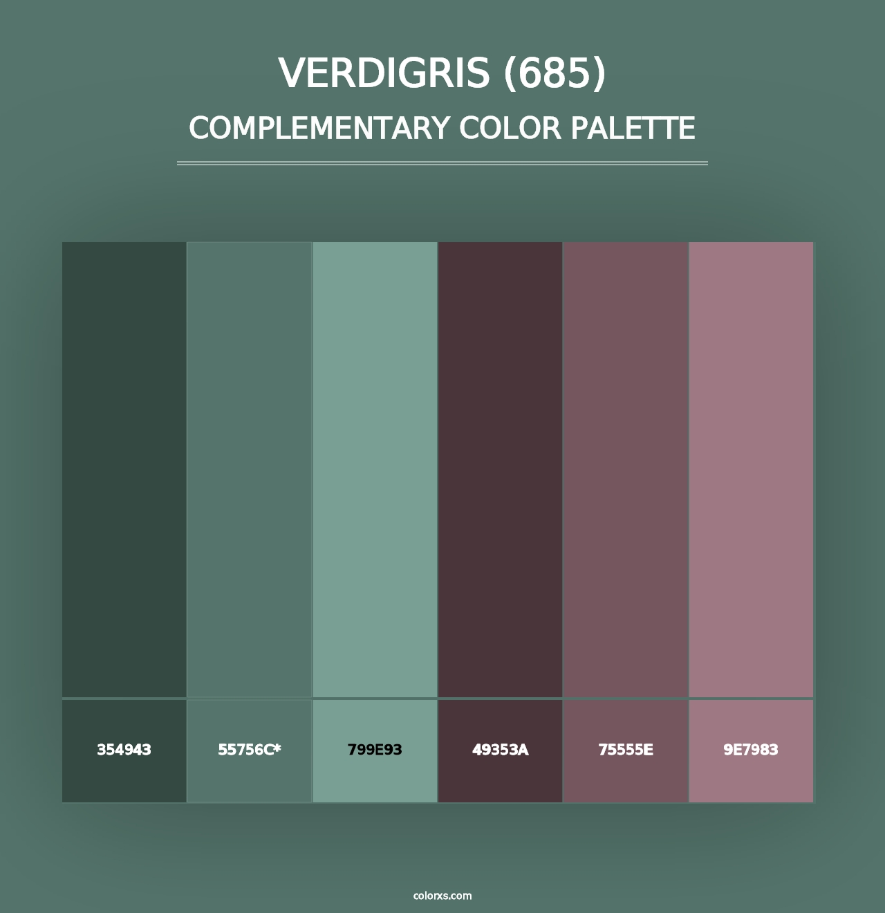 Verdigris (685) - Complementary Color Palette