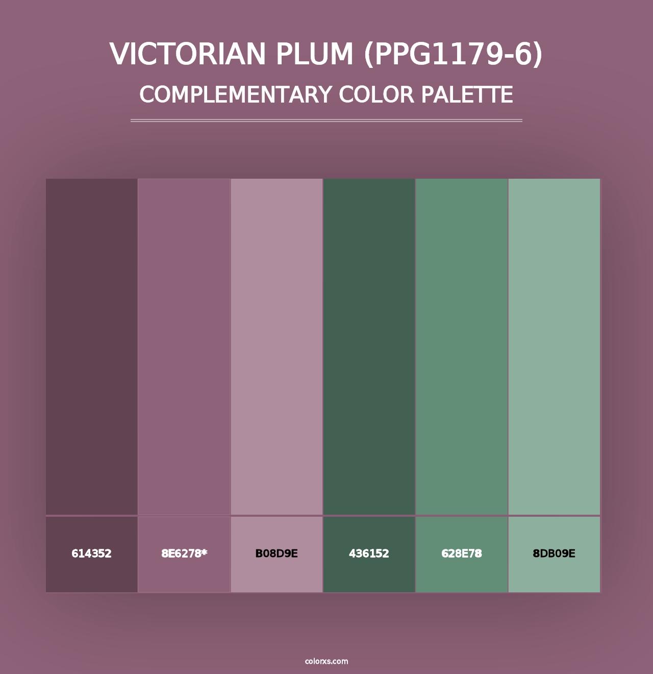 Victorian Plum (PPG1179-6) - Complementary Color Palette