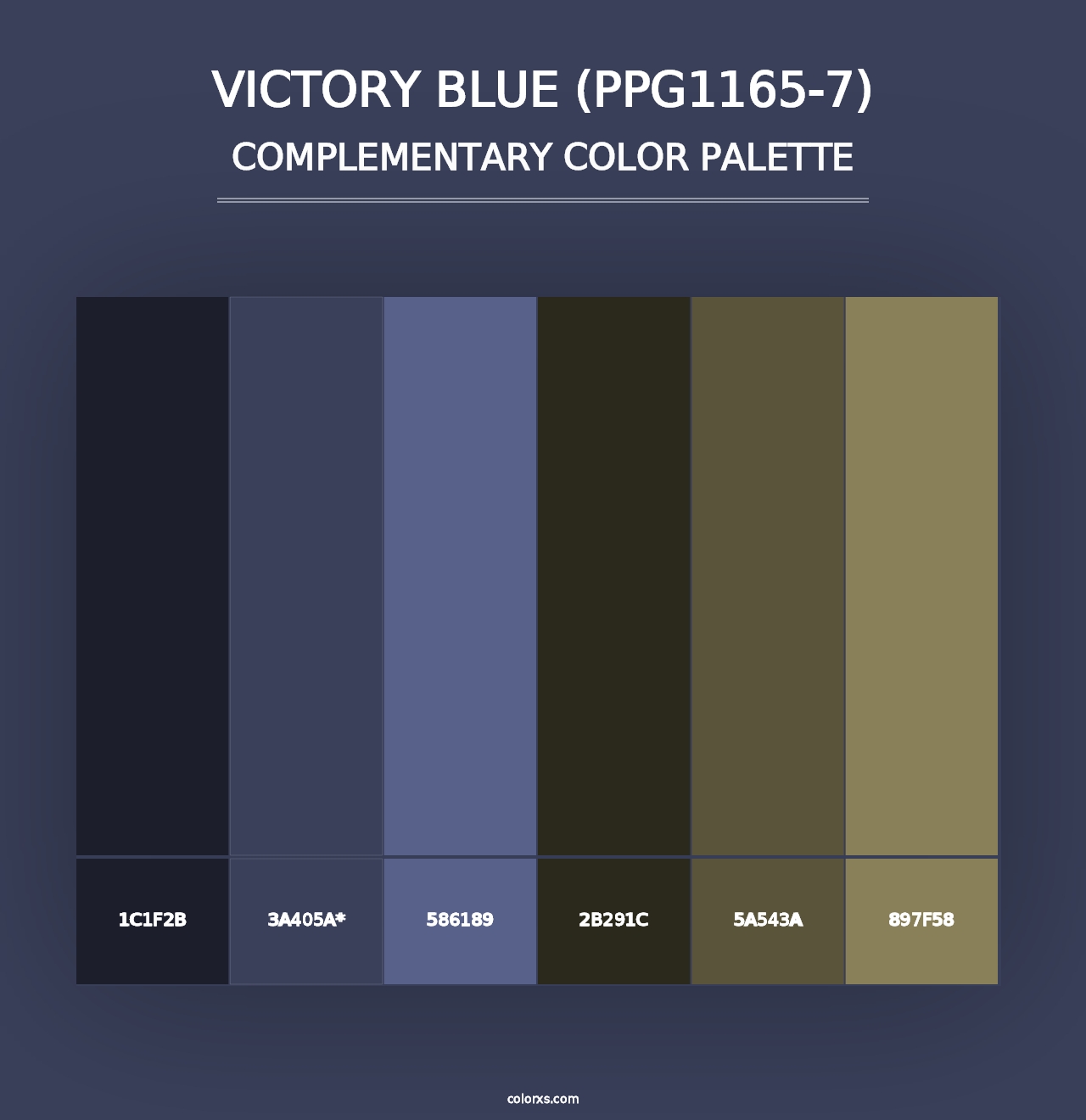 Victory Blue (PPG1165-7) - Complementary Color Palette