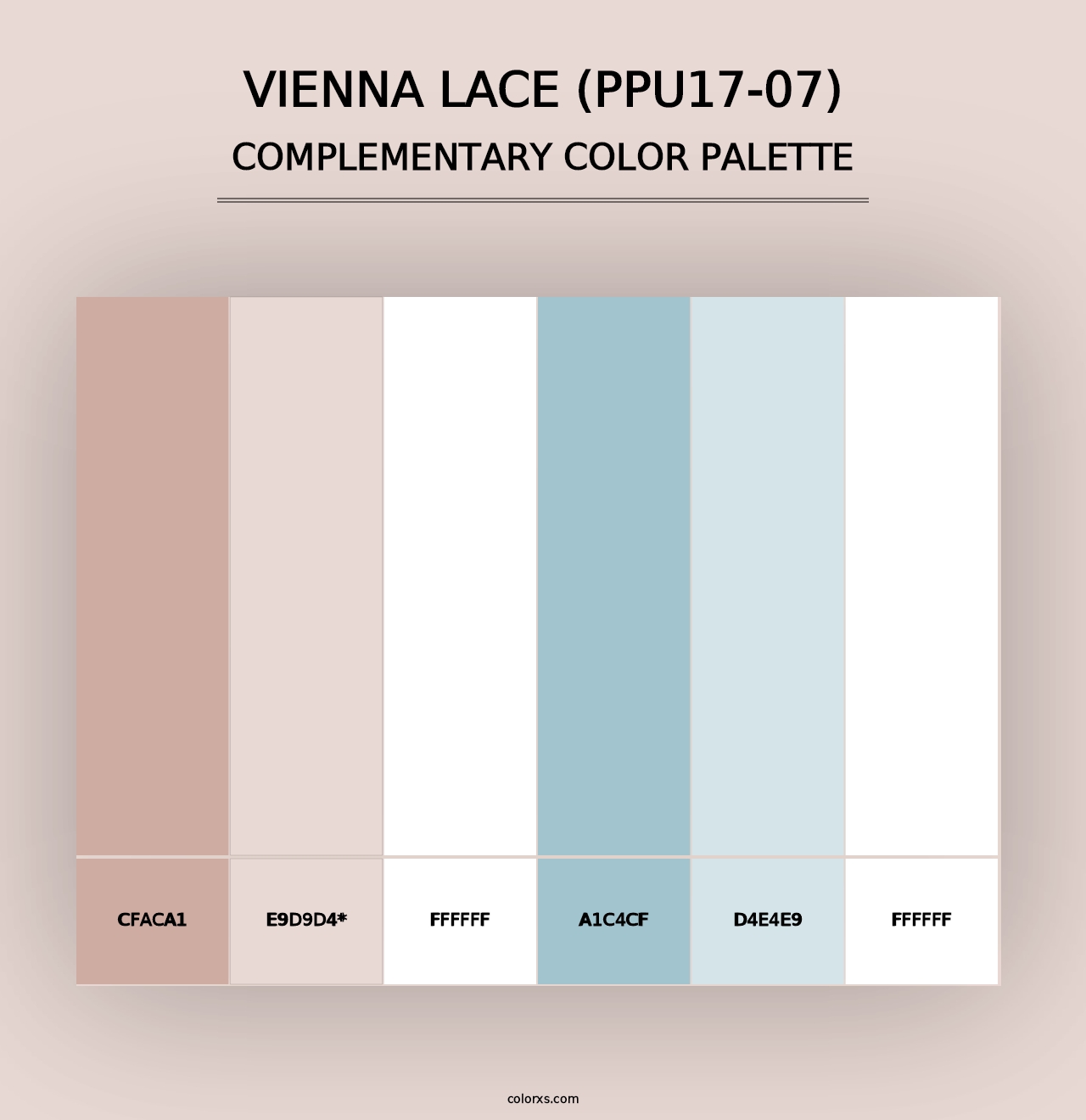 Vienna Lace (PPU17-07) - Complementary Color Palette