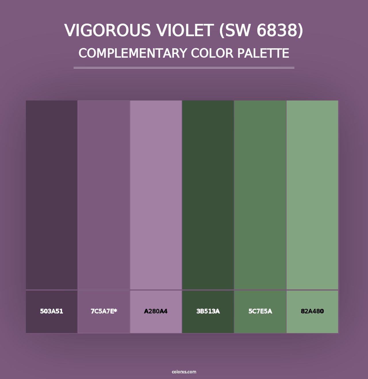 Vigorous Violet (SW 6838) - Complementary Color Palette