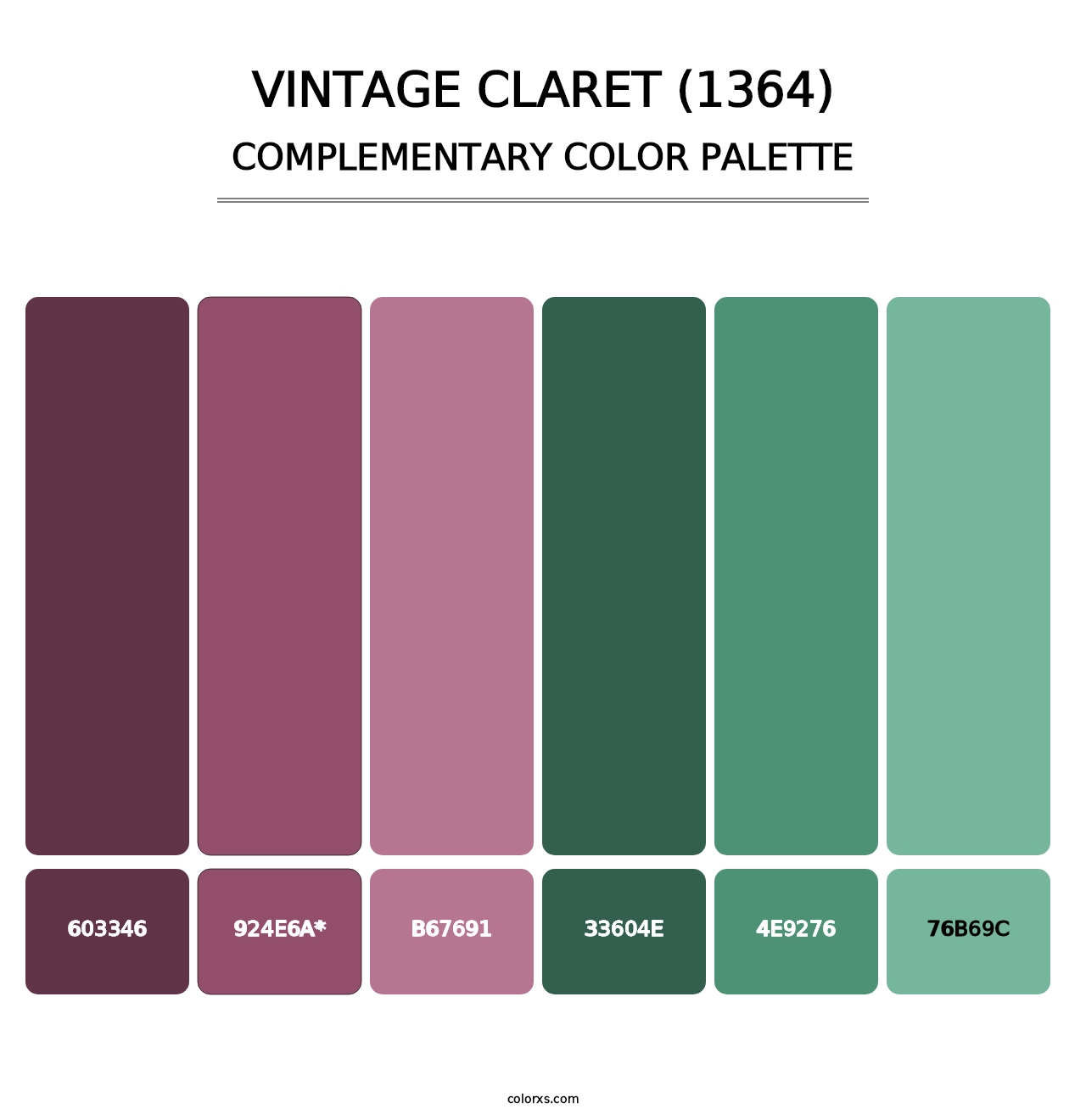 Vintage Claret (1364) - Complementary Color Palette