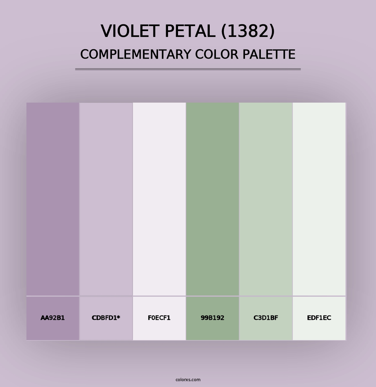 Violet Petal (1382) - Complementary Color Palette