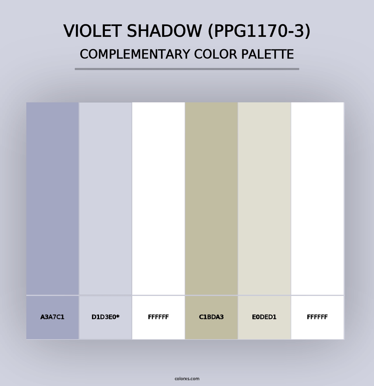 Violet Shadow (PPG1170-3) - Complementary Color Palette