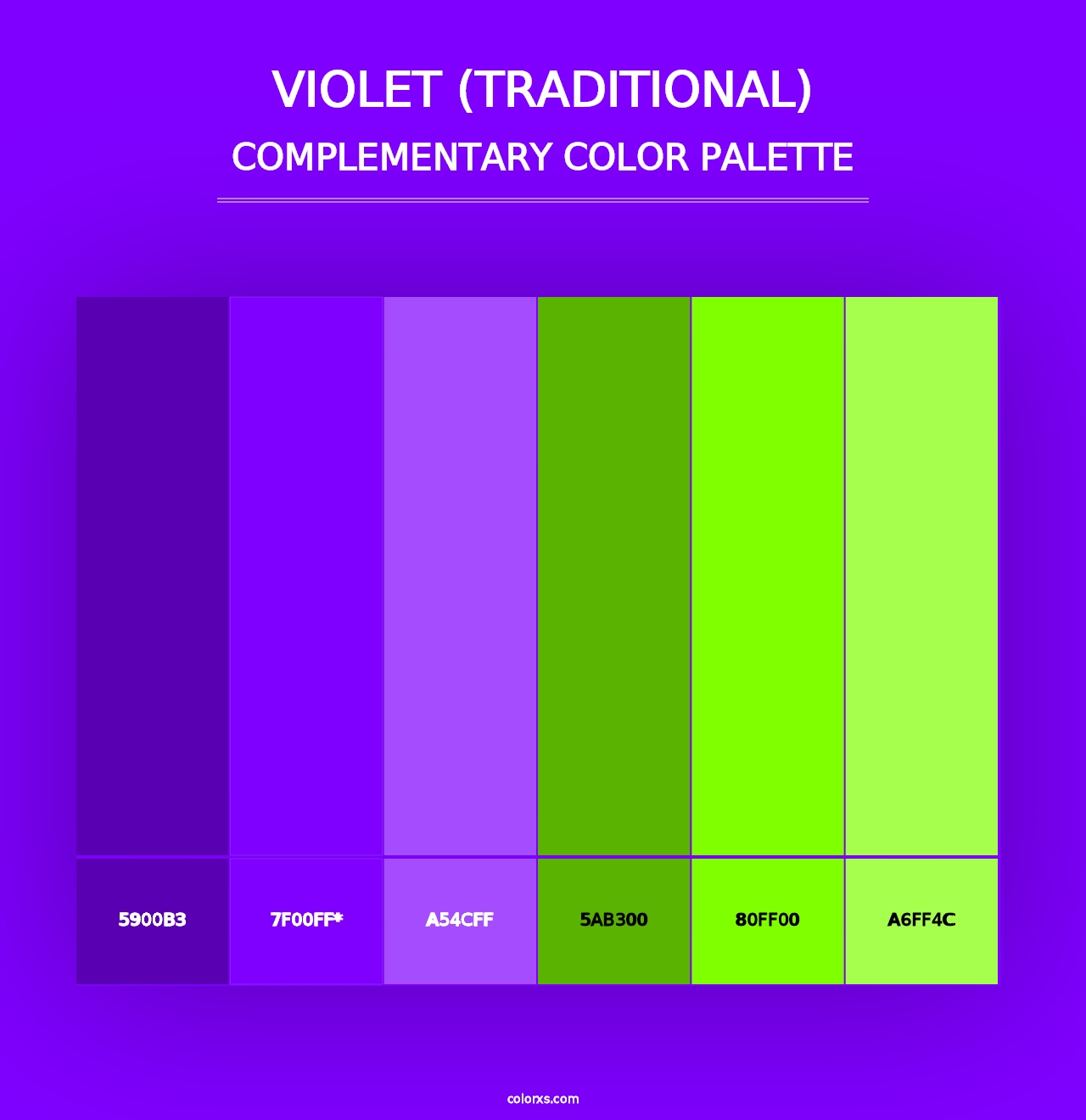 Violet (traditional) - Complementary Color Palette