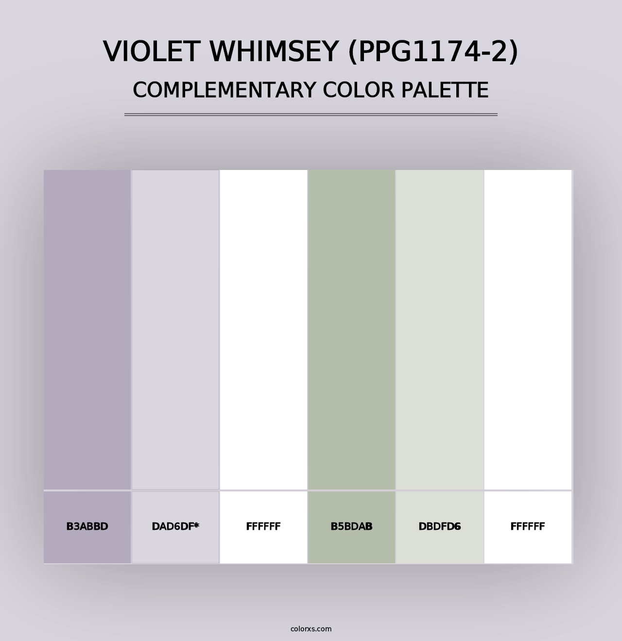 Violet Whimsey (PPG1174-2) - Complementary Color Palette