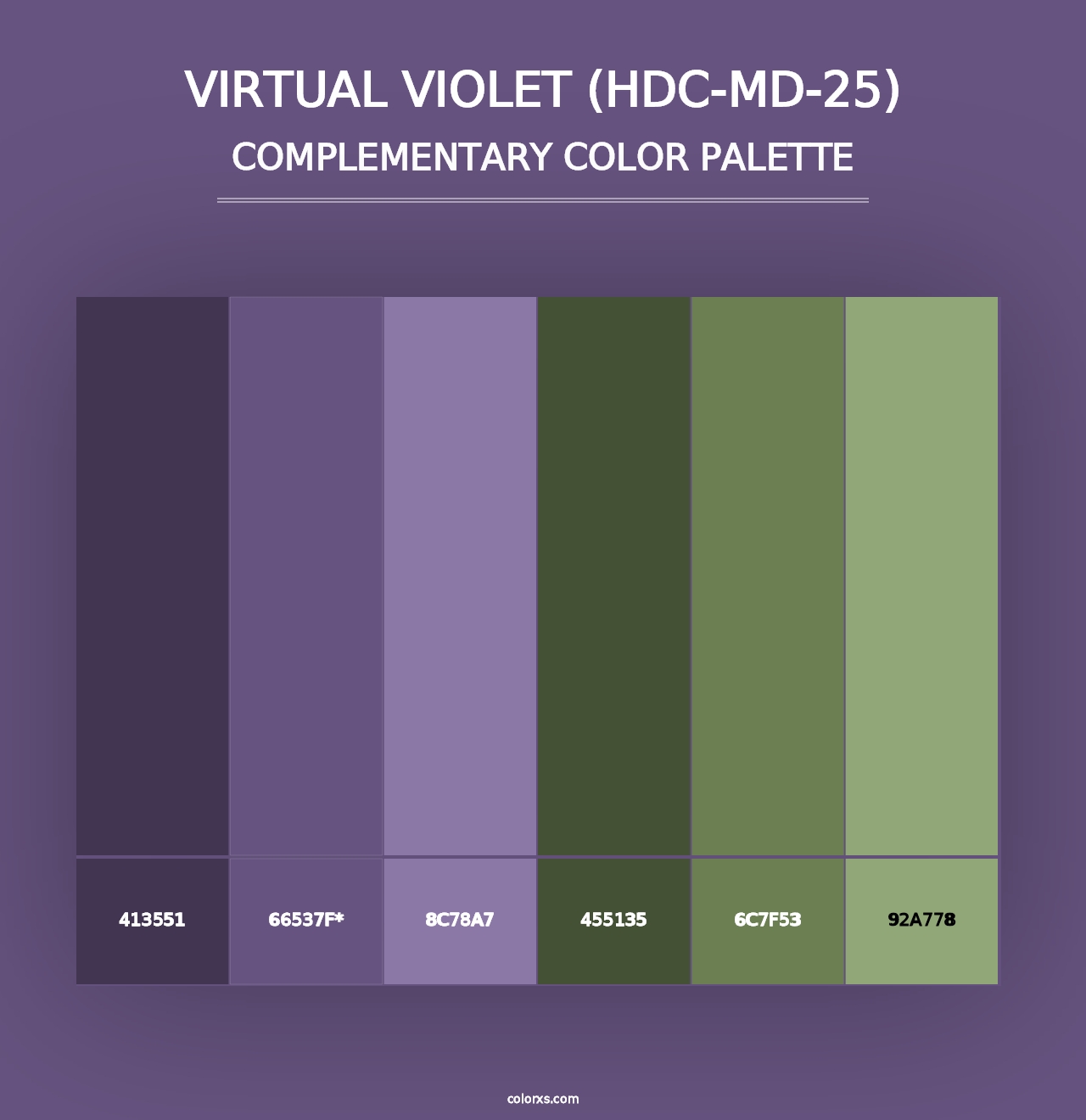 Virtual Violet (HDC-MD-25) - Complementary Color Palette