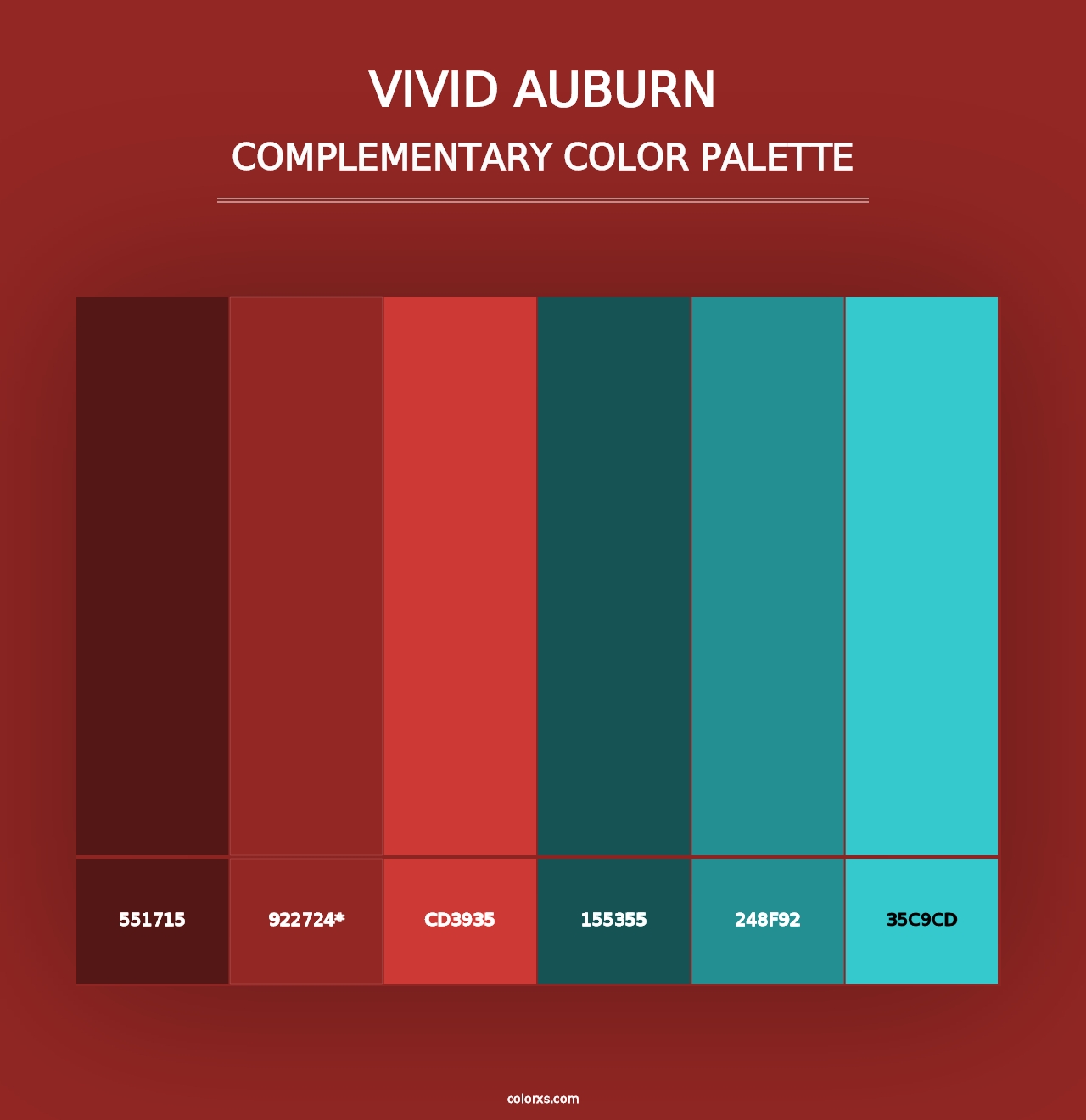 Vivid Auburn - Complementary Color Palette