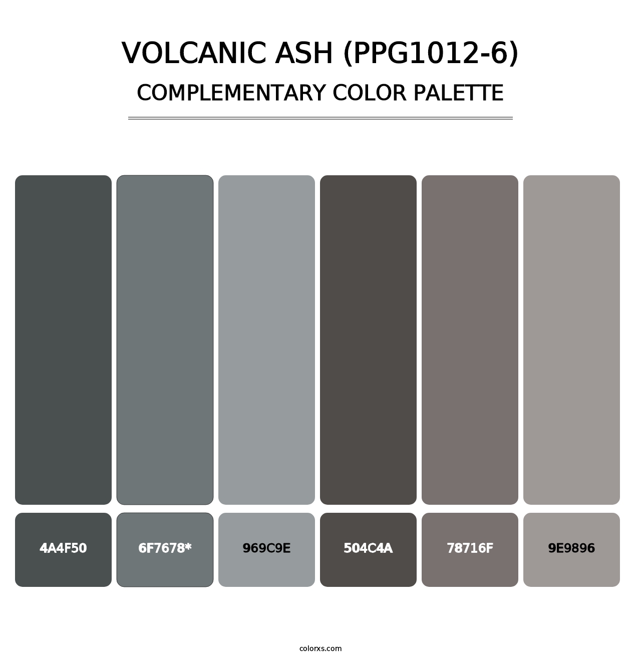 Volcanic Ash (PPG1012-6) - Complementary Color Palette