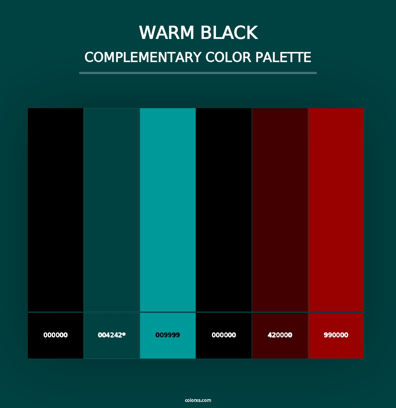 Warm Black - Complementary Color Palette