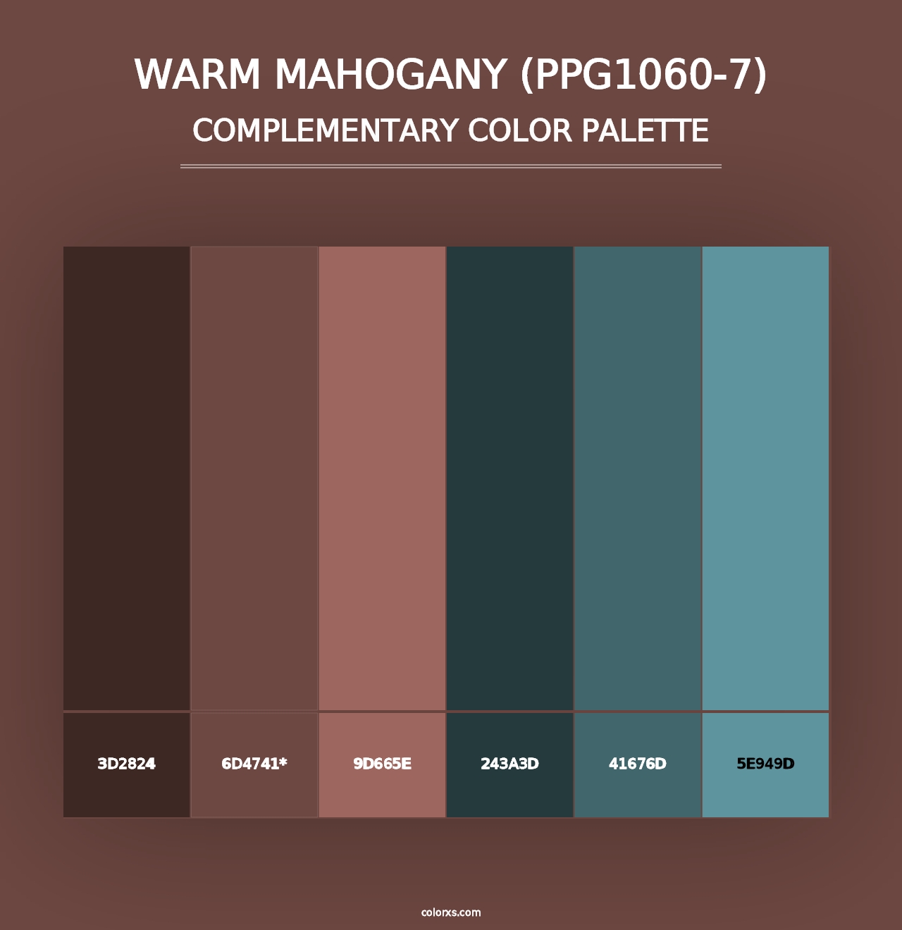 Warm Mahogany (PPG1060-7) - Complementary Color Palette