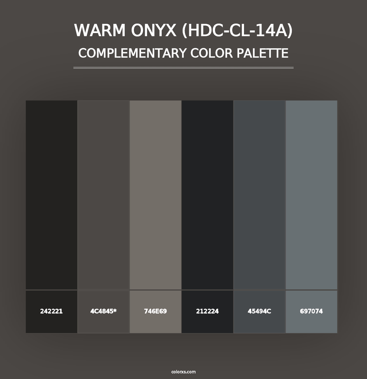 Warm Onyx (HDC-CL-14A) - Complementary Color Palette