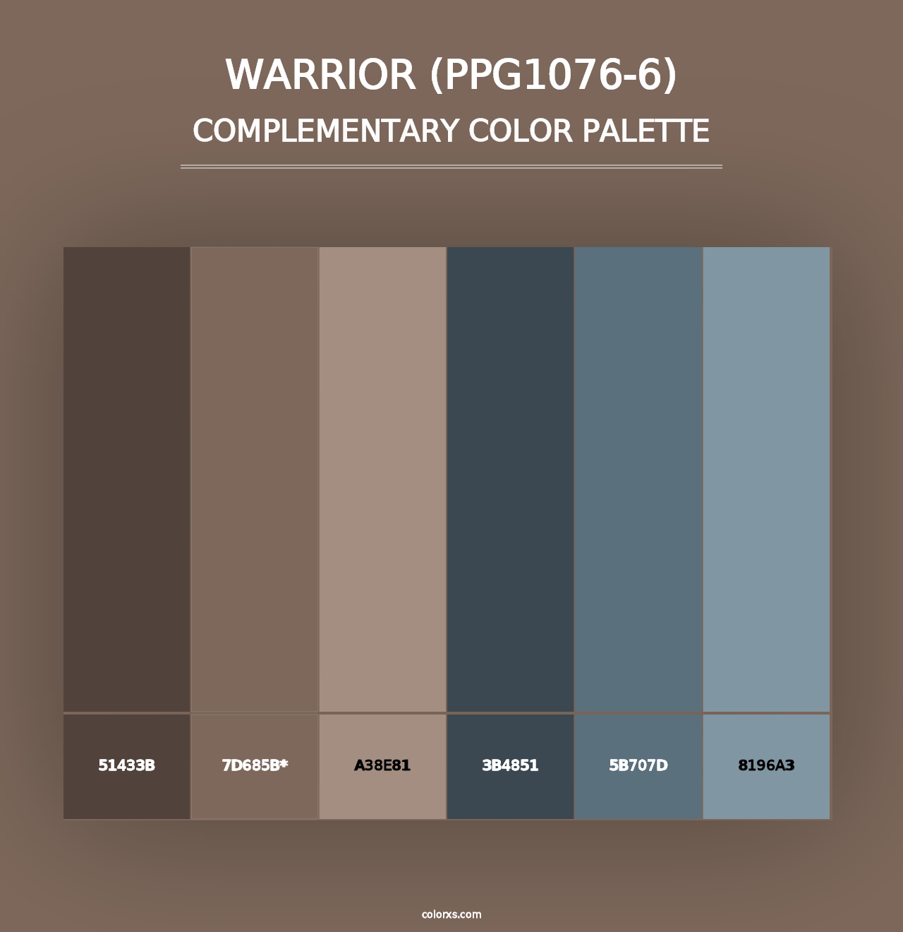 Warrior (PPG1076-6) - Complementary Color Palette