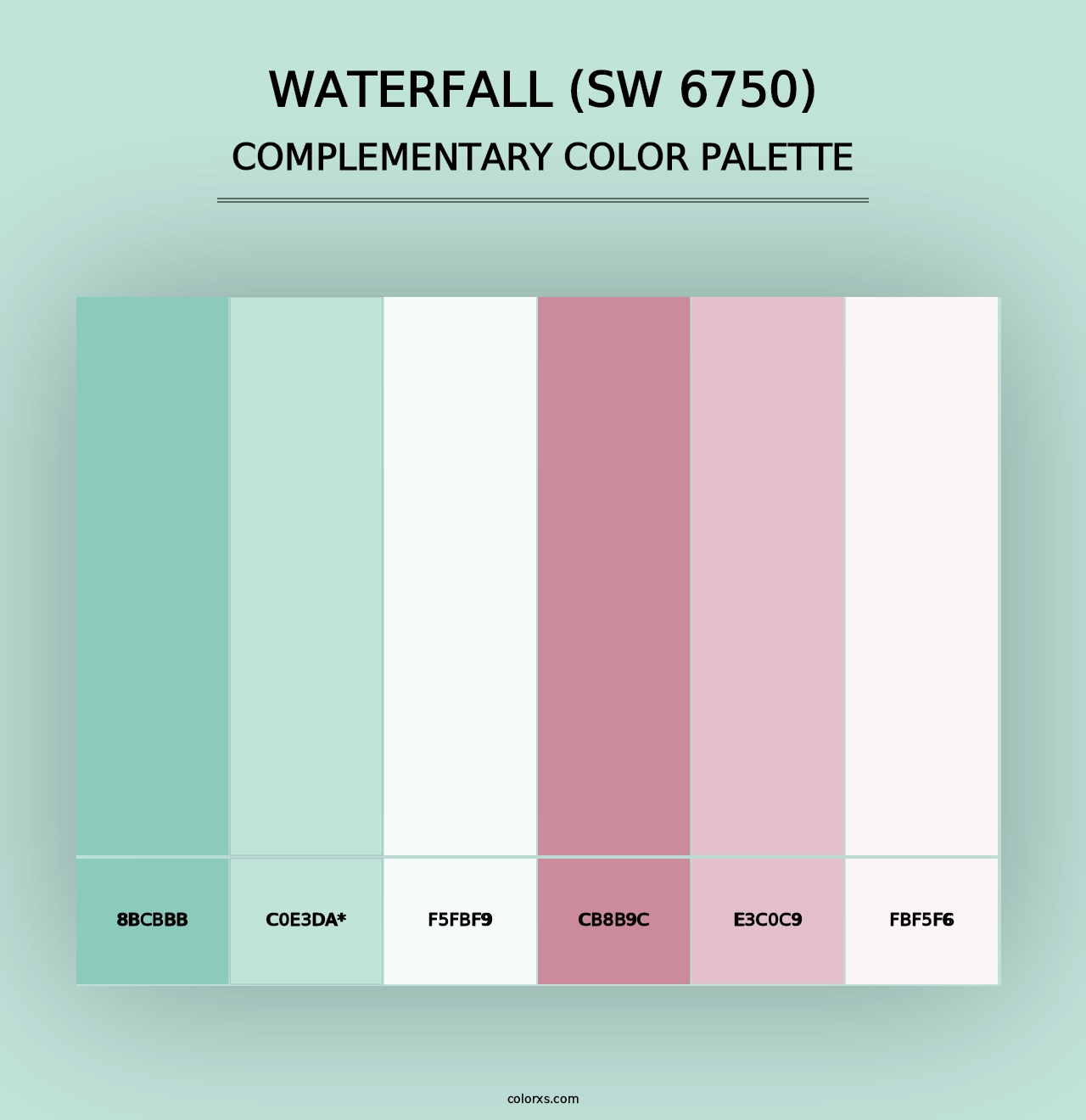 Waterfall (SW 6750) - Complementary Color Palette