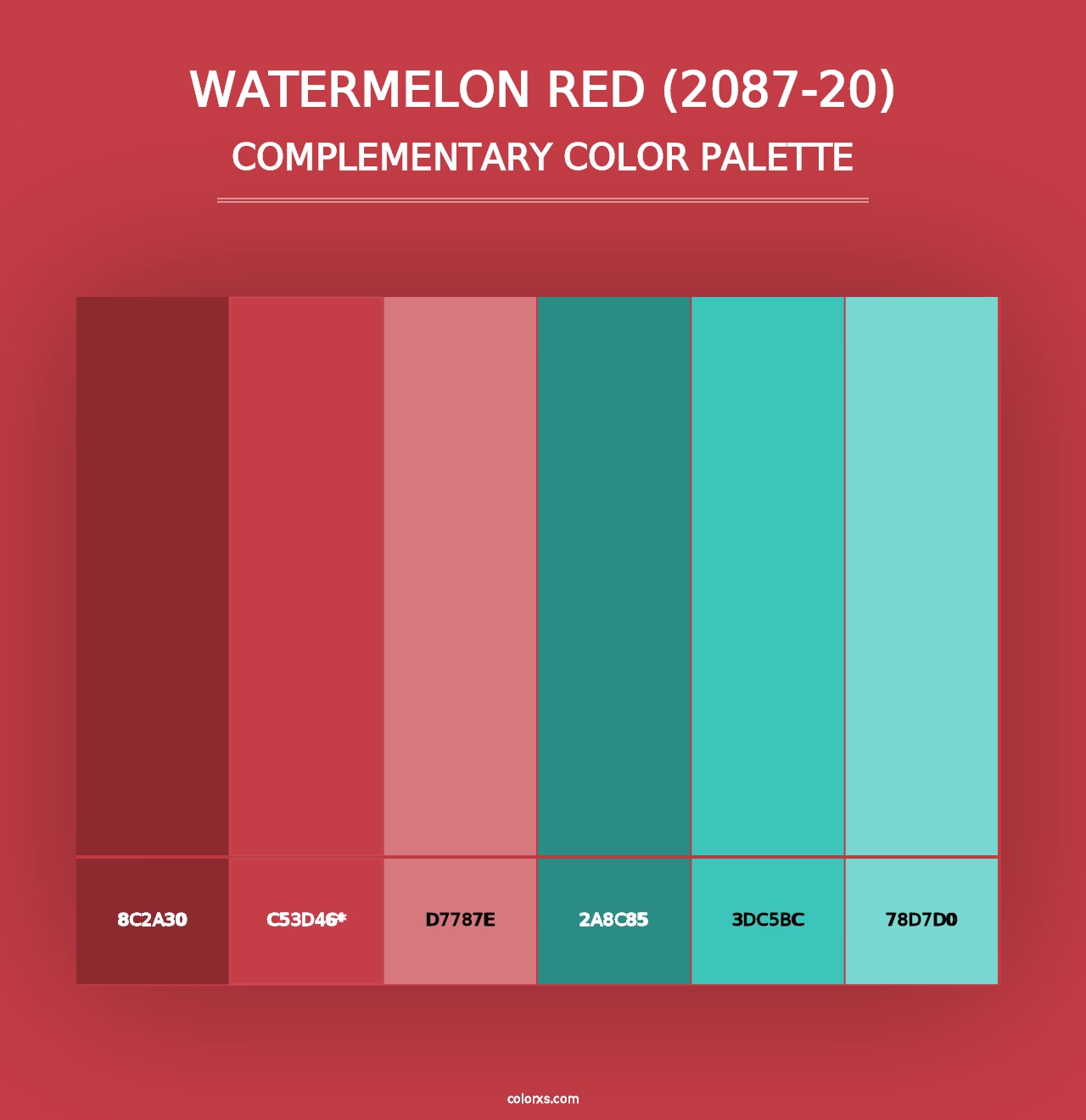 Watermelon Red (2087-20) - Complementary Color Palette