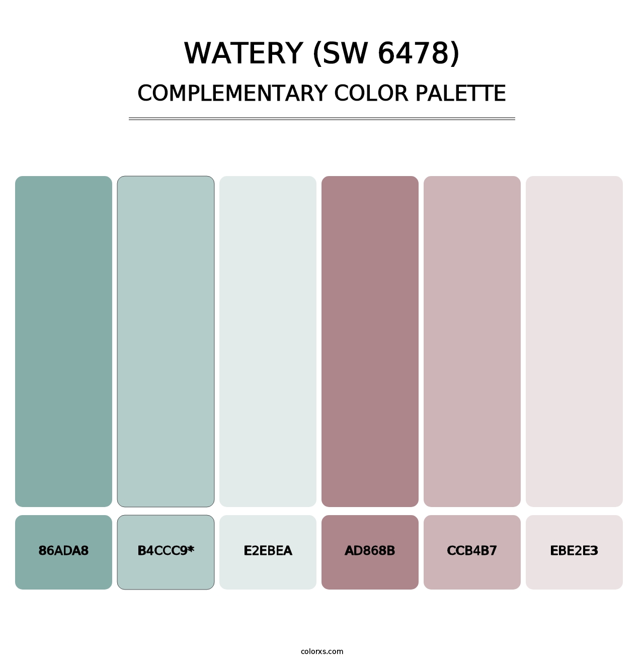 Watery (SW 6478) - Complementary Color Palette