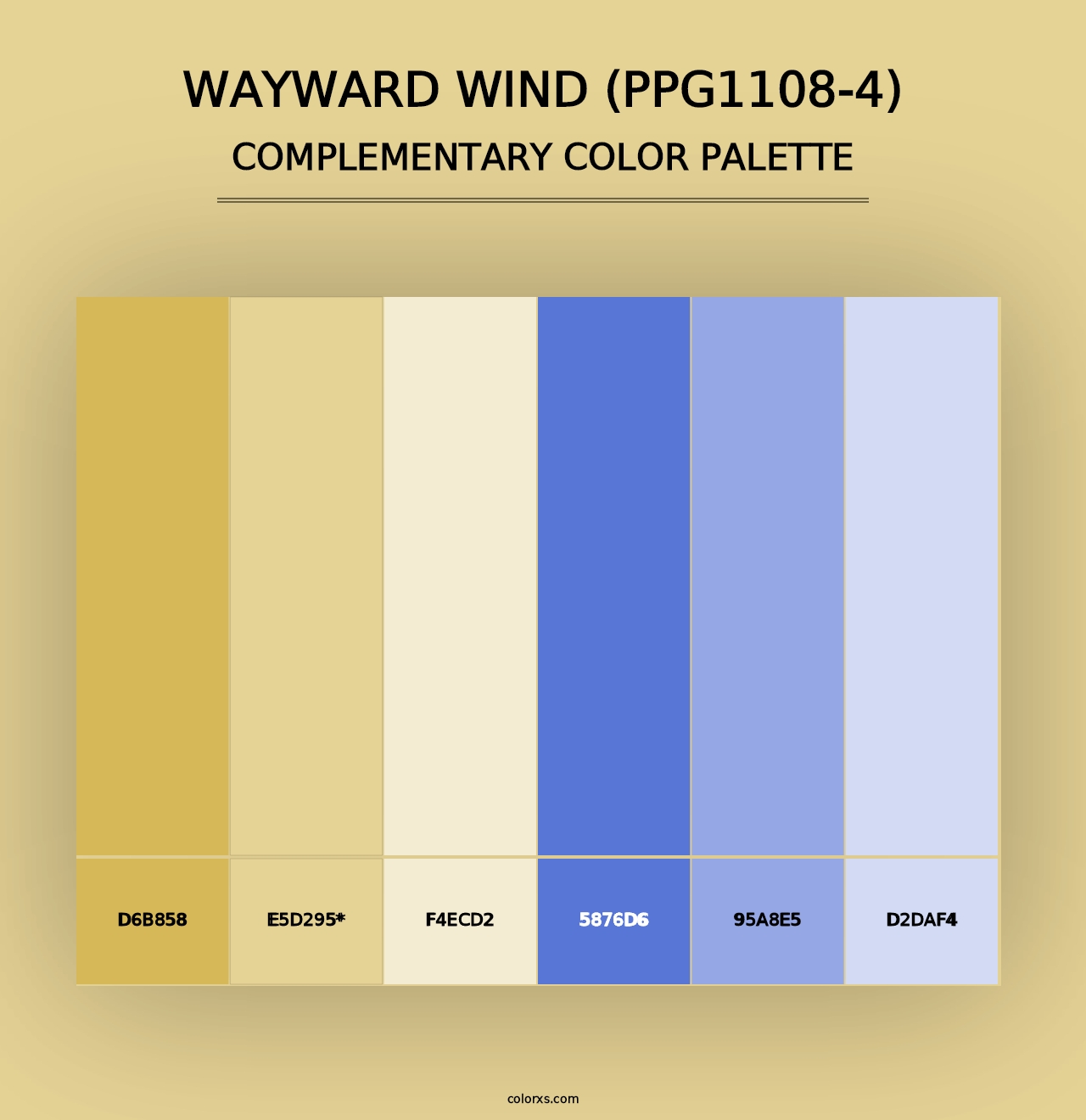 Wayward Wind (PPG1108-4) - Complementary Color Palette