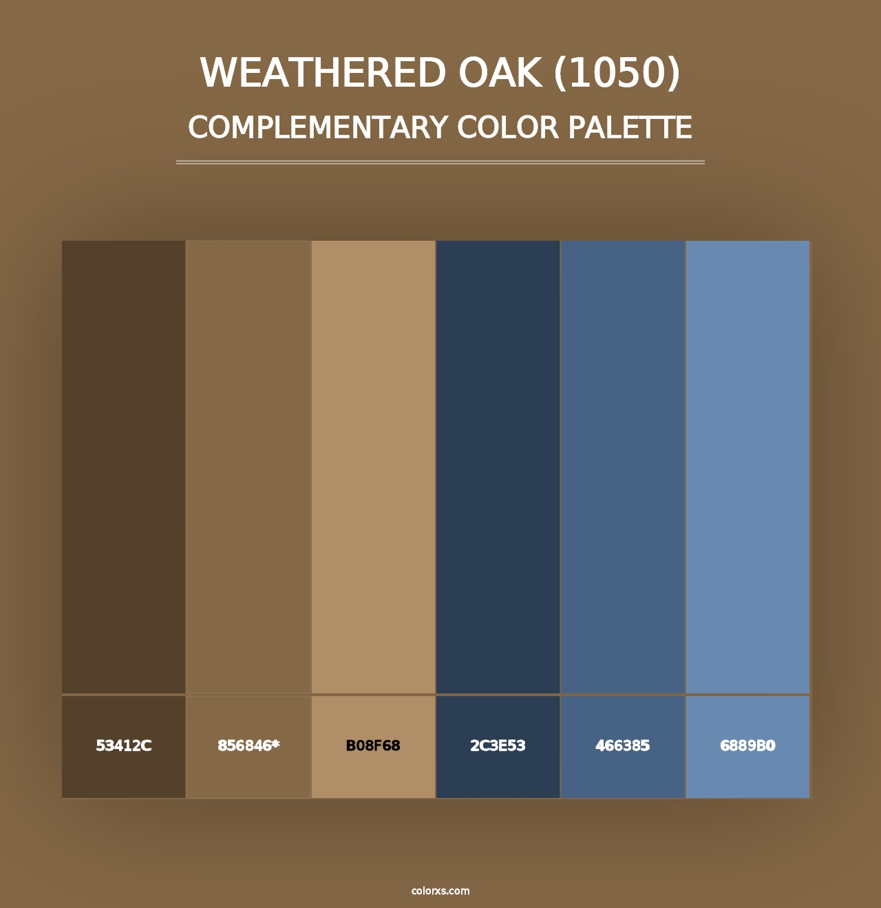 Weathered Oak (1050) - Complementary Color Palette