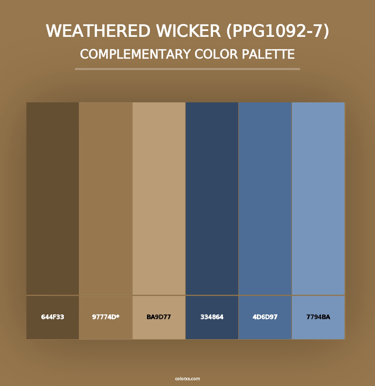 Weathered Wicker (PPG1092-7) - Complementary Color Palette