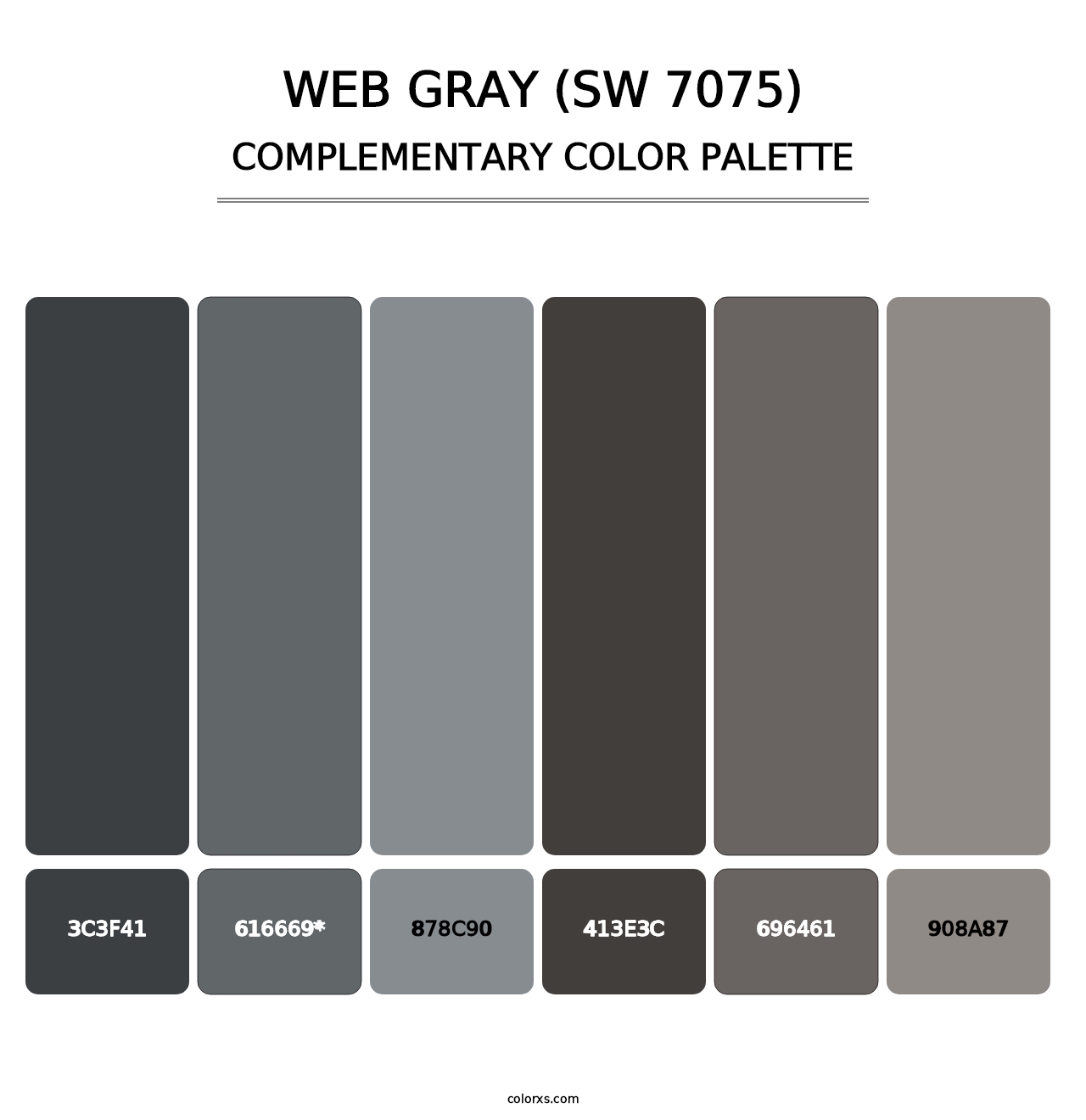 Web Gray (SW 7075) - Complementary Color Palette