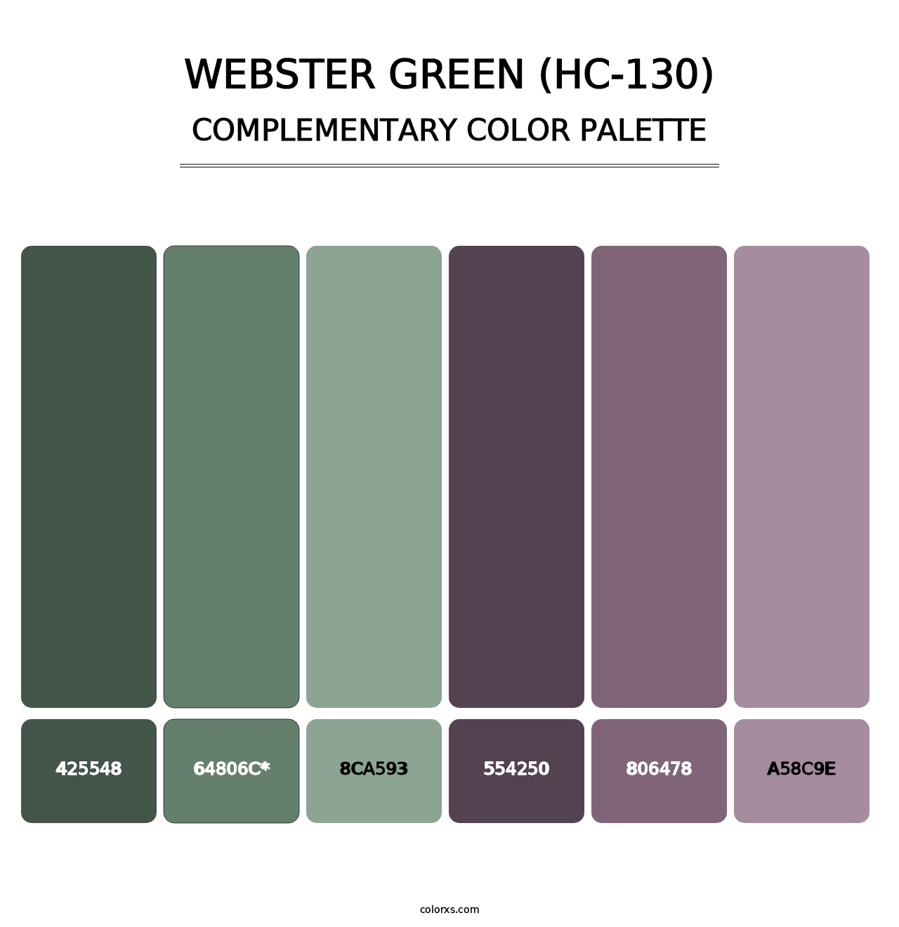 Webster Green (HC-130) - Complementary Color Palette