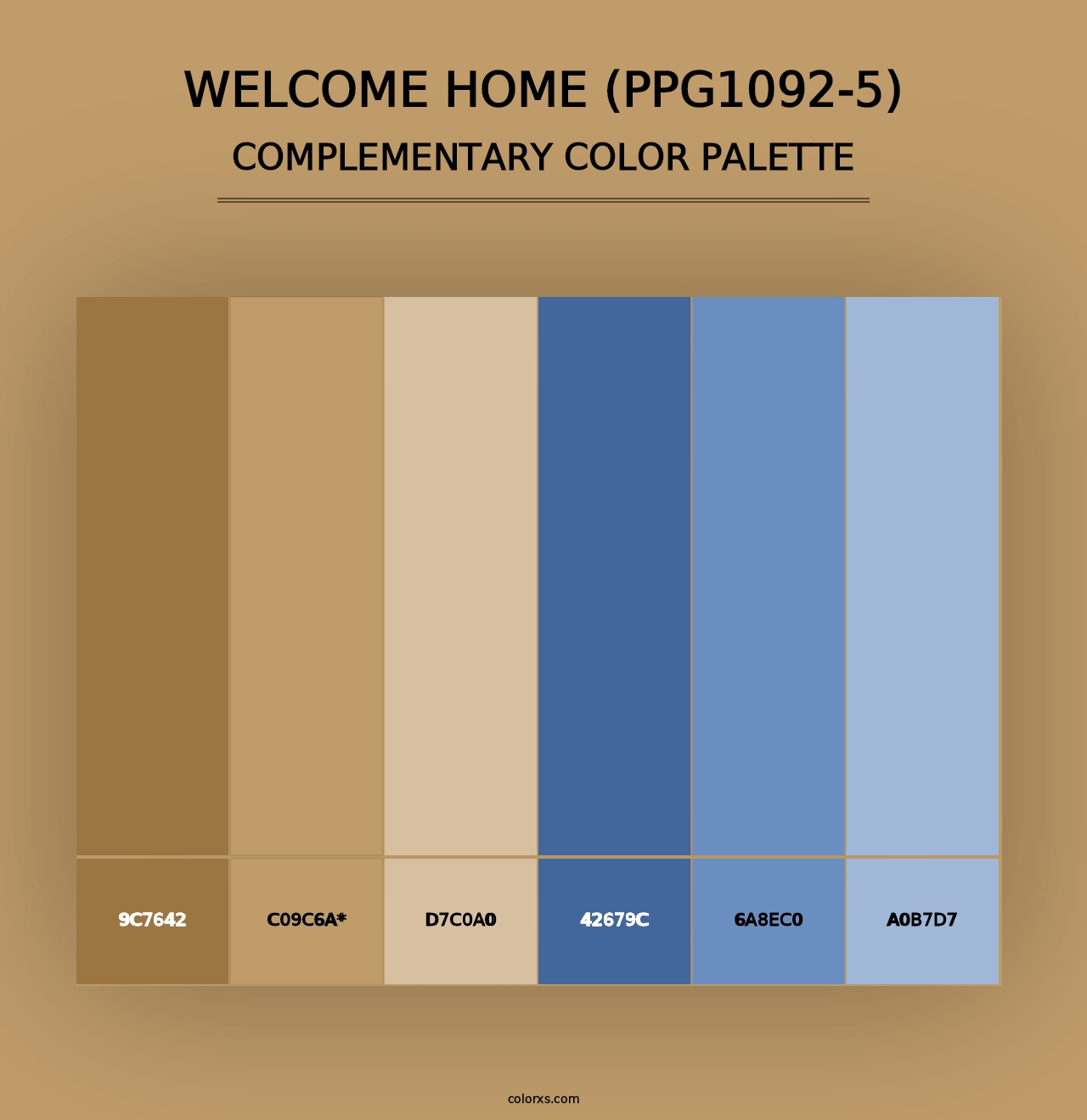 Welcome Home (PPG1092-5) - Complementary Color Palette