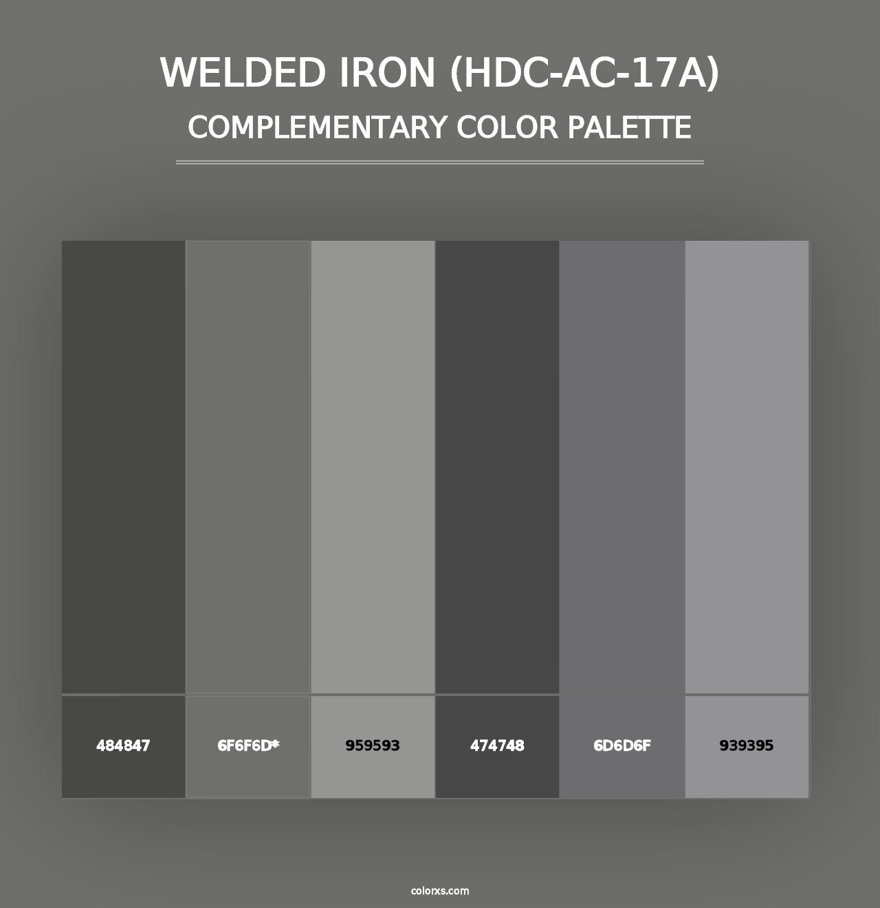 Welded Iron (HDC-AC-17A) - Complementary Color Palette