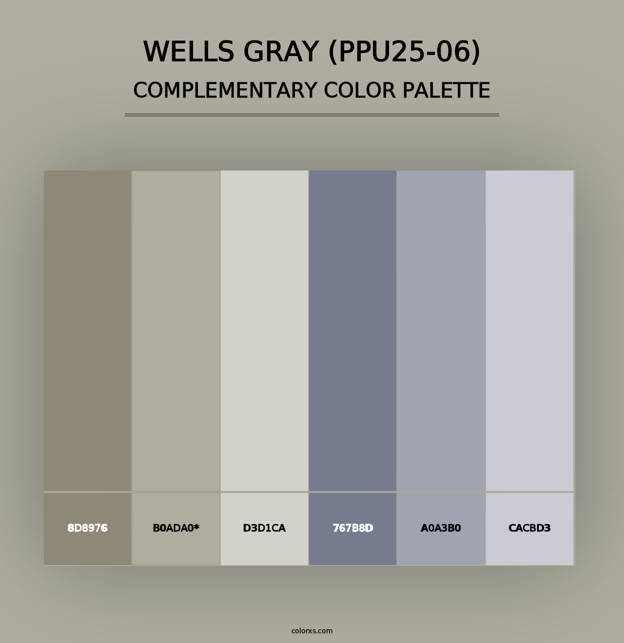 Wells Gray (PPU25-06) - Complementary Color Palette