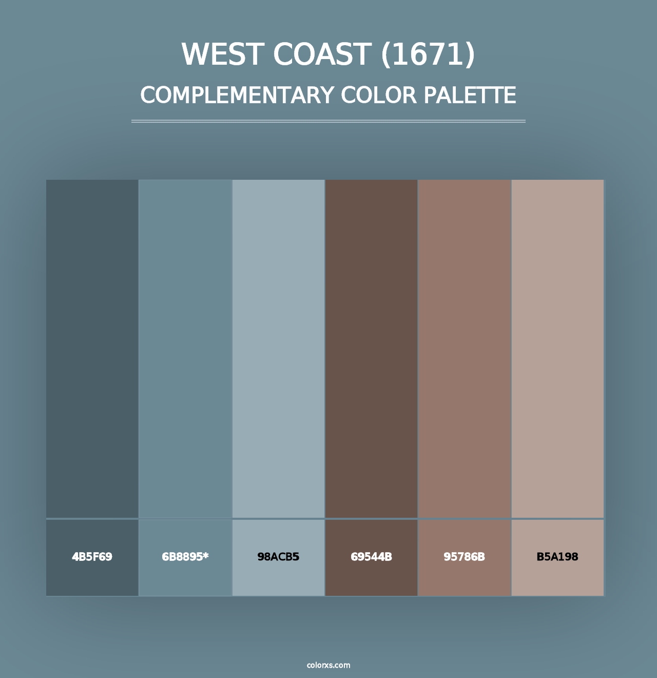 West Coast (1671) - Complementary Color Palette