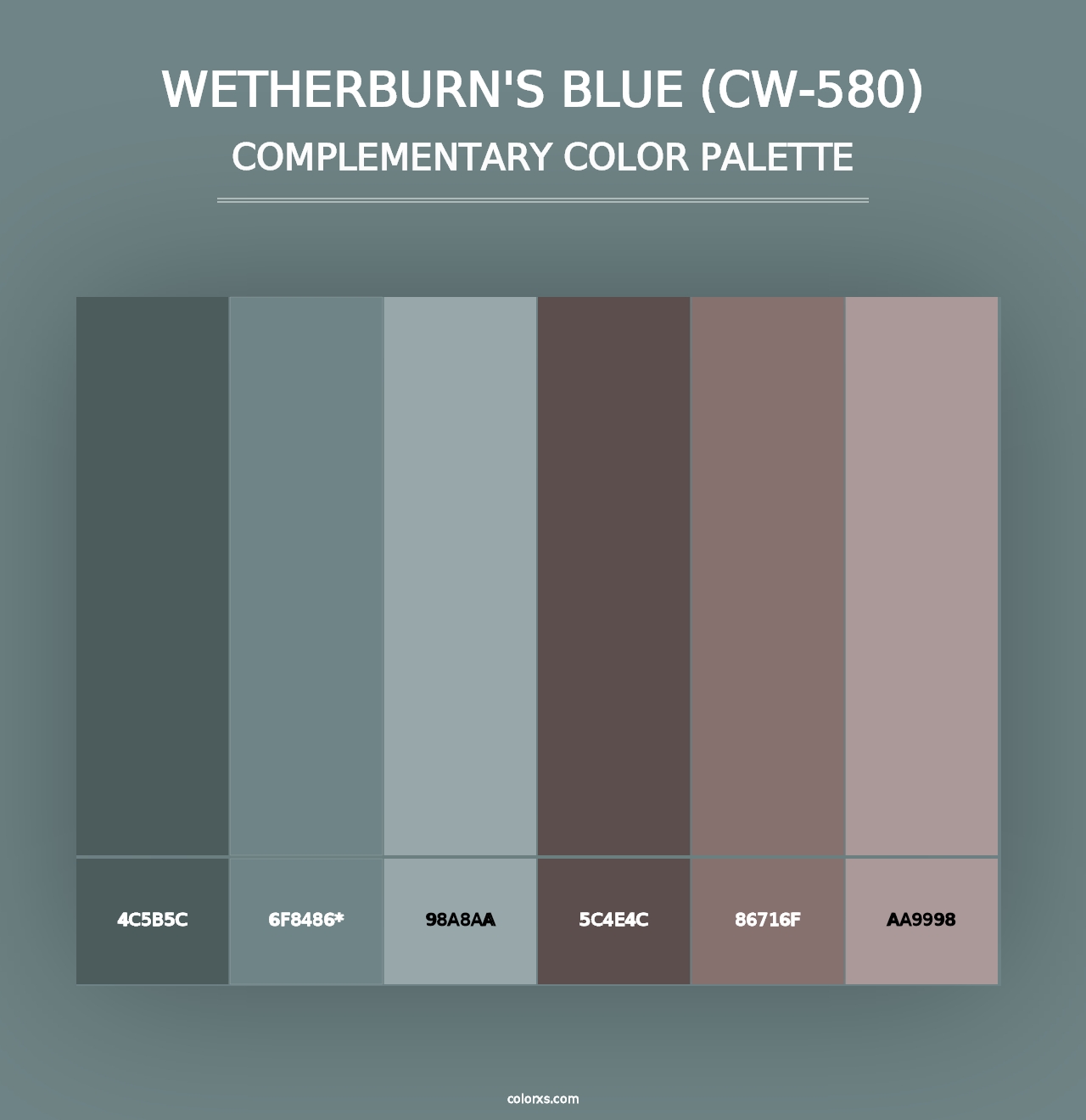 Wetherburn's Blue (CW-580) - Complementary Color Palette