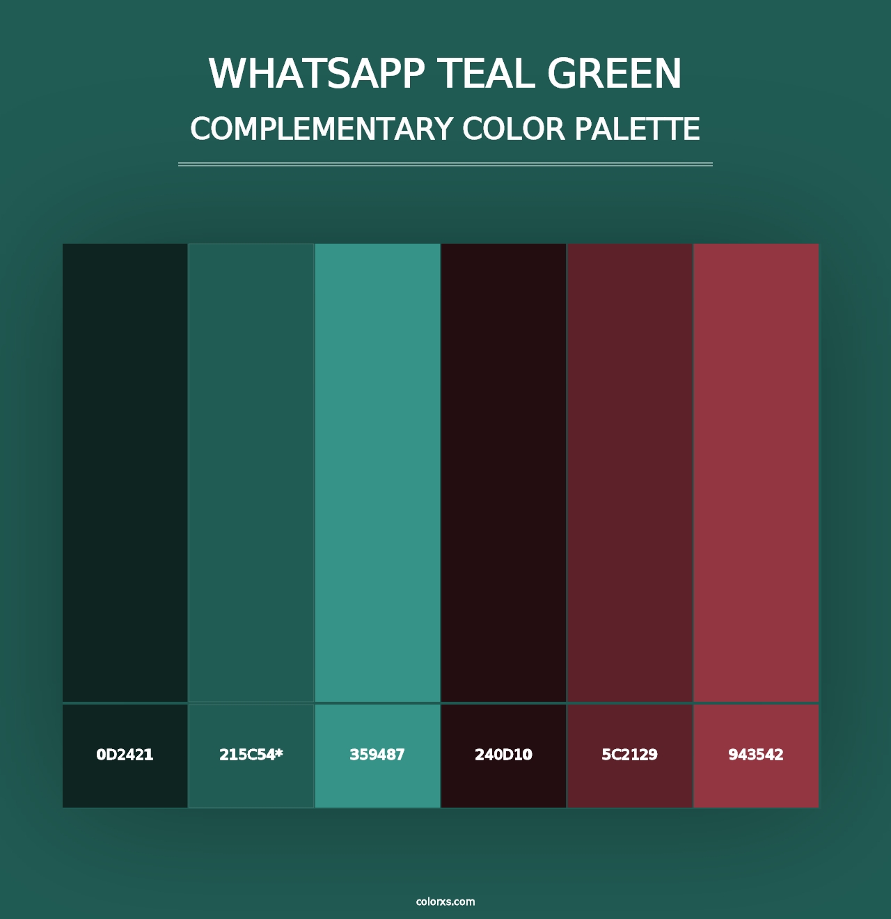 WhatsApp Teal Green - Complementary Color Palette