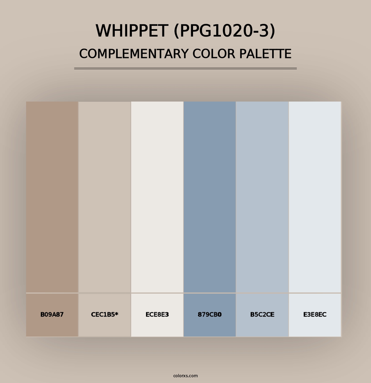 Whippet (PPG1020-3) - Complementary Color Palette