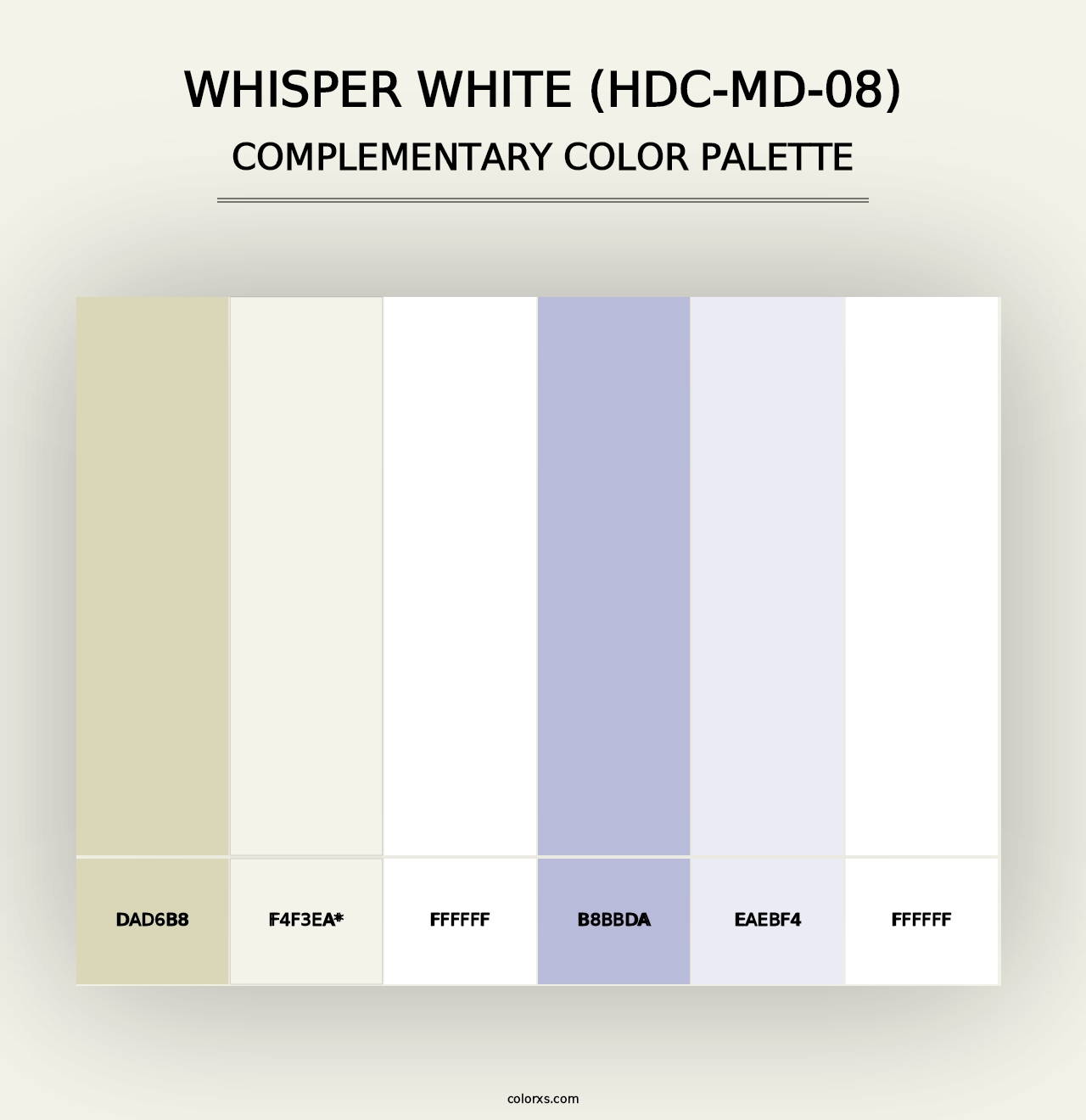 Whisper White (HDC-MD-08) - Complementary Color Palette