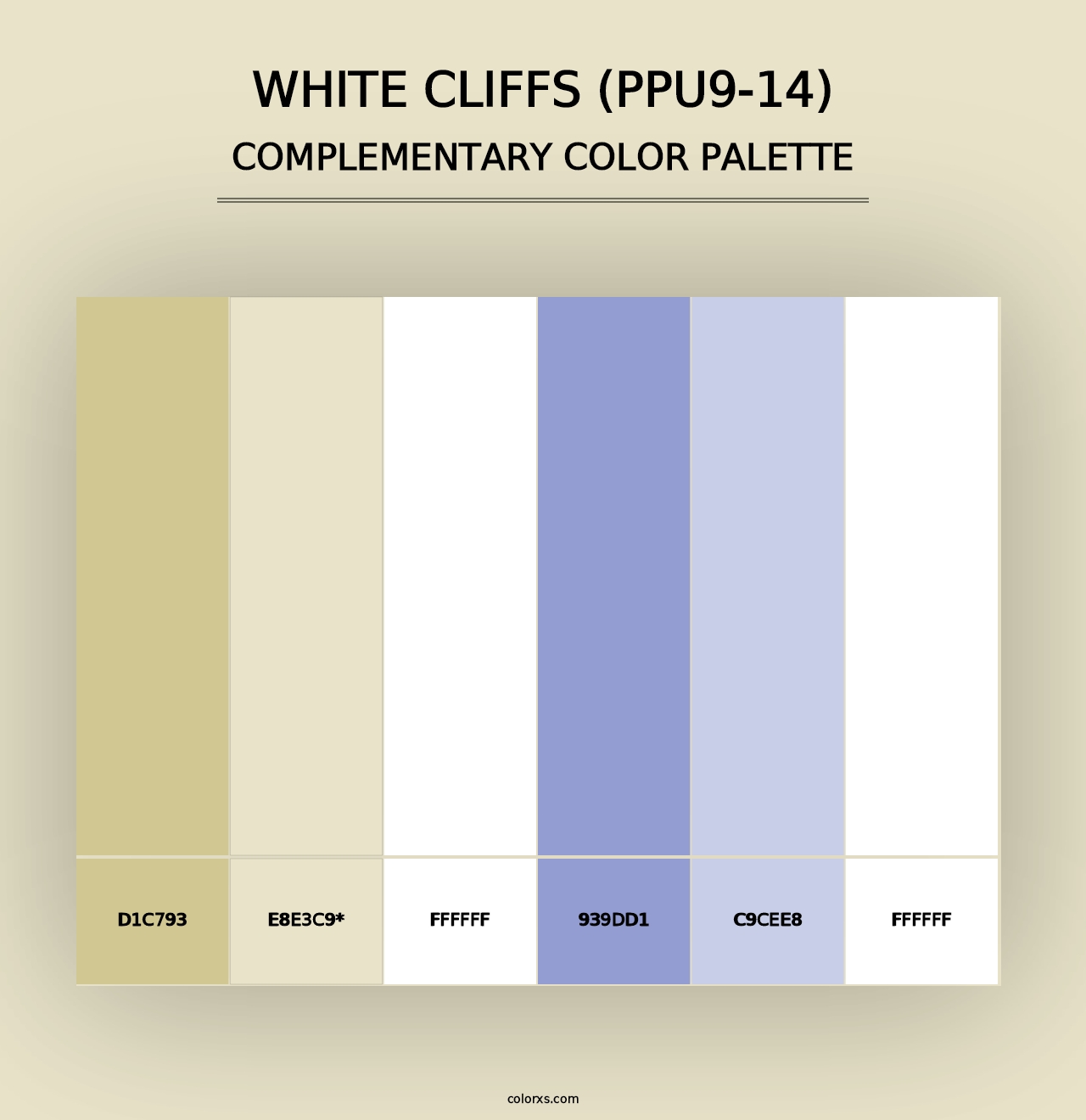 White Cliffs (PPU9-14) - Complementary Color Palette