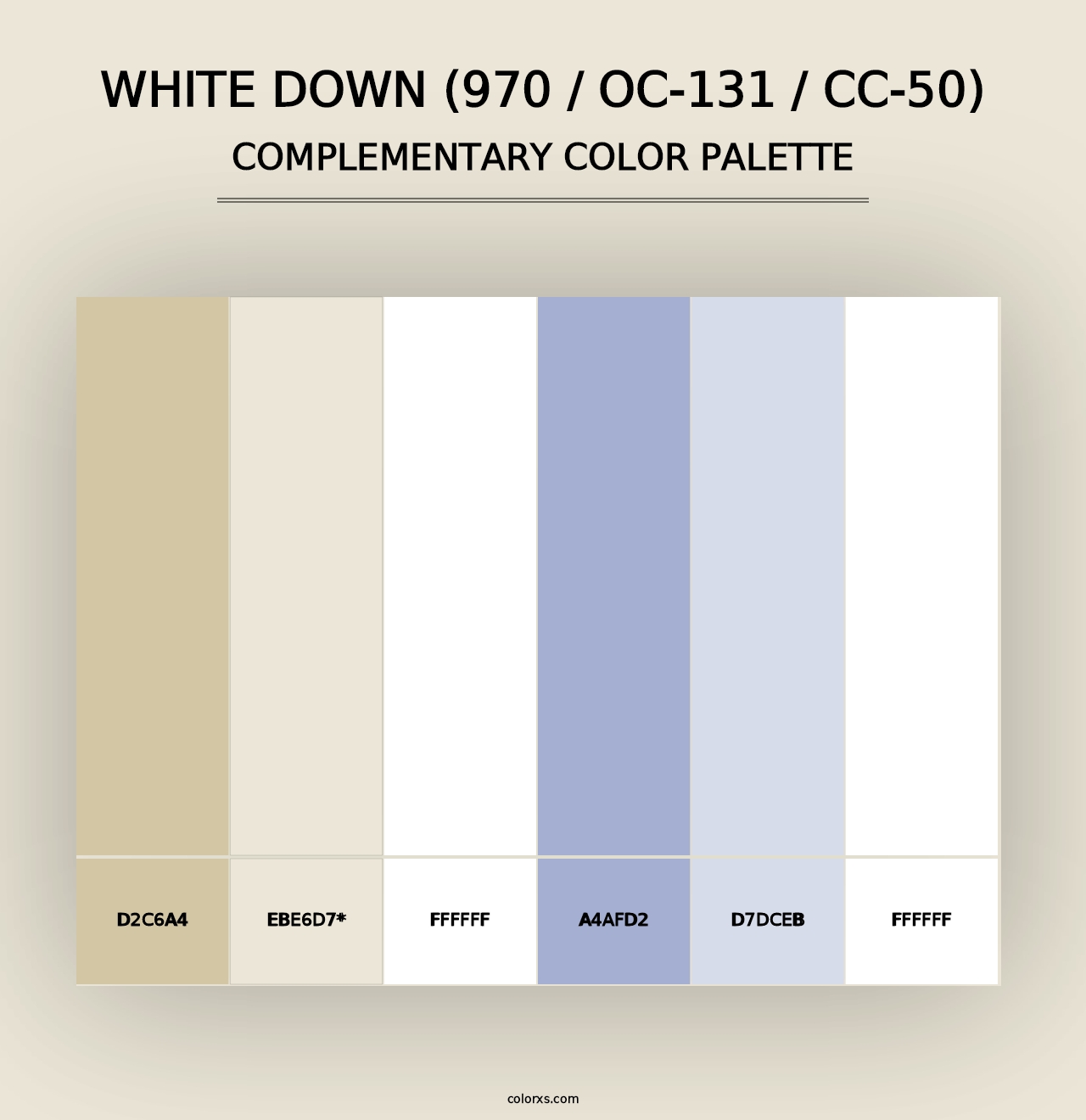 White Down (970 / OC-131 / CC-50) - Complementary Color Palette