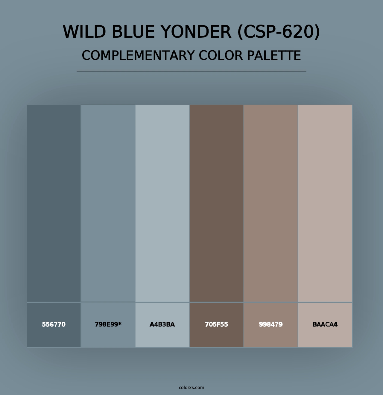 Wild Blue Yonder (CSP-620) - Complementary Color Palette