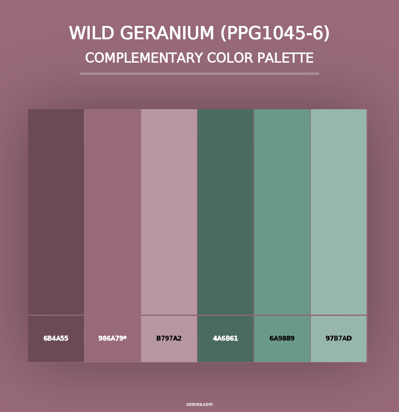 Wild Geranium (PPG1045-6) - Complementary Color Palette