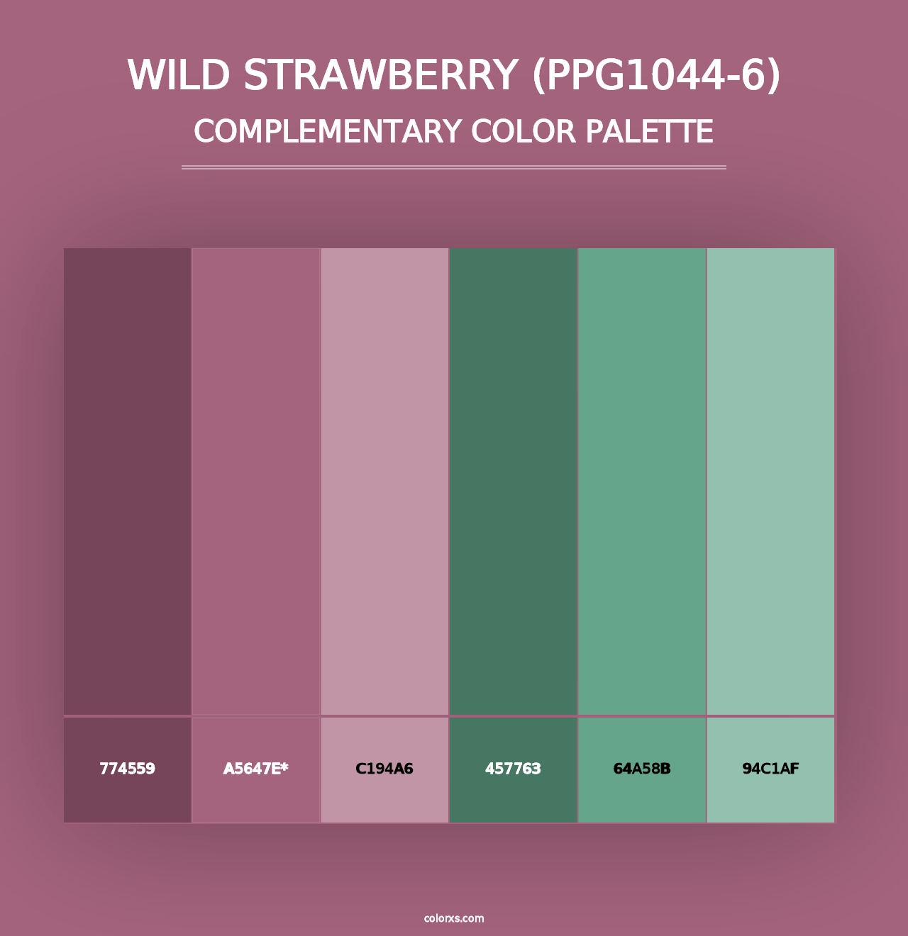 Wild Strawberry (PPG1044-6) - Complementary Color Palette