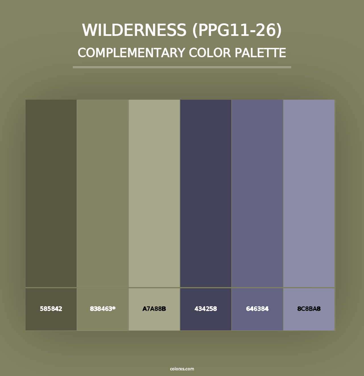 Wilderness (PPG11-26) - Complementary Color Palette