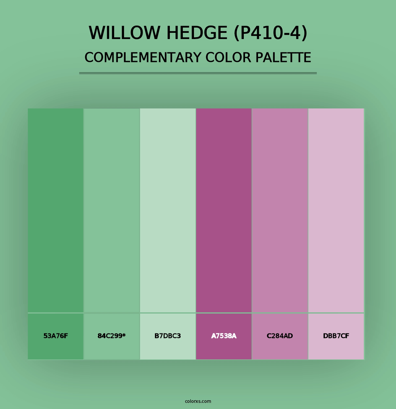 Willow Hedge (P410-4) - Complementary Color Palette