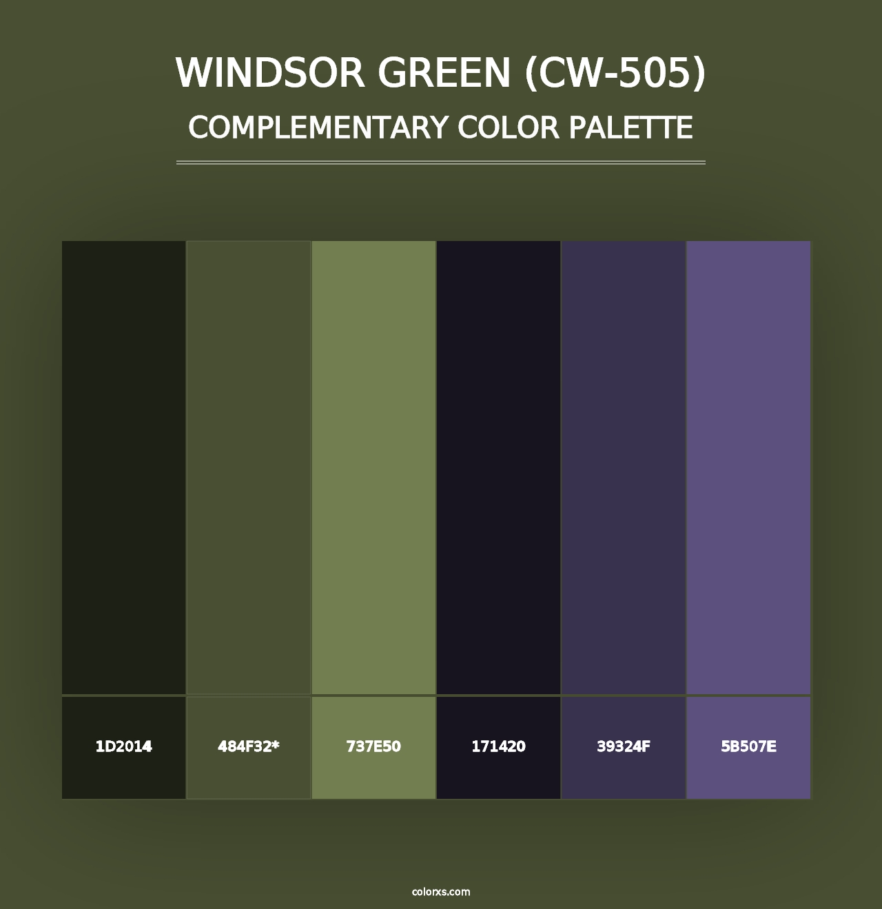 Windsor Green (CW-505) - Complementary Color Palette