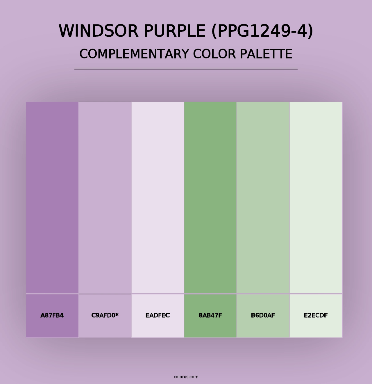 Windsor Purple (PPG1249-4) - Complementary Color Palette