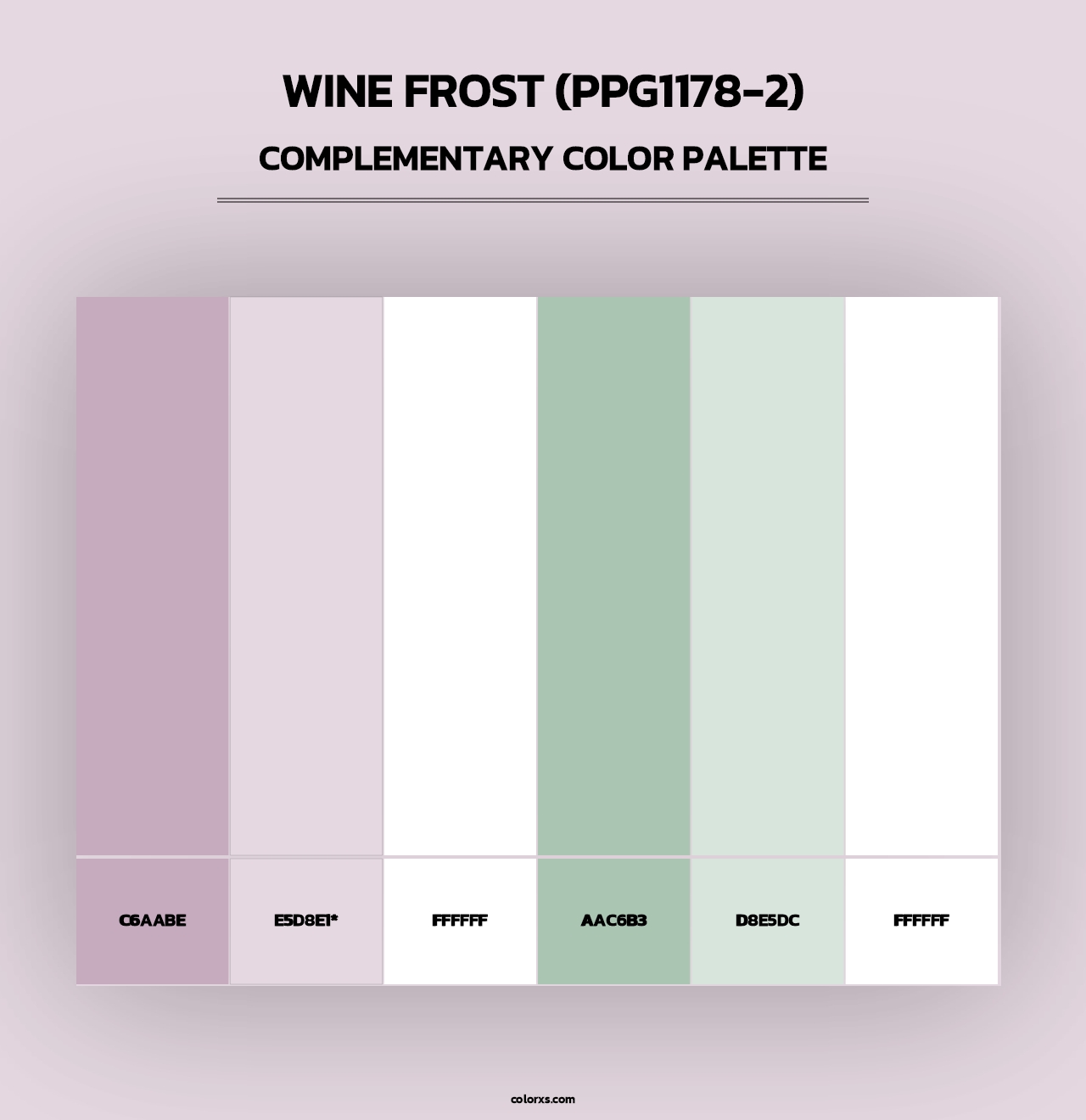 Wine Frost (PPG1178-2) - Complementary Color Palette