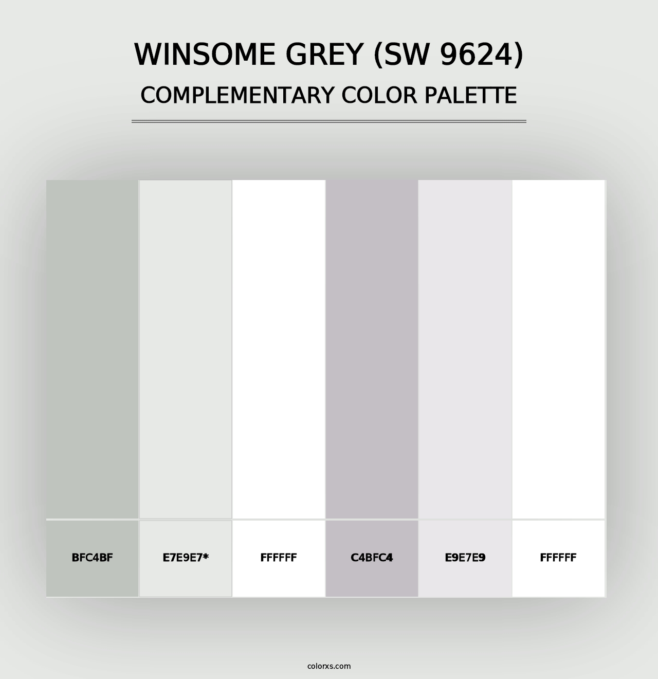 Winsome Grey (SW 9624) - Complementary Color Palette