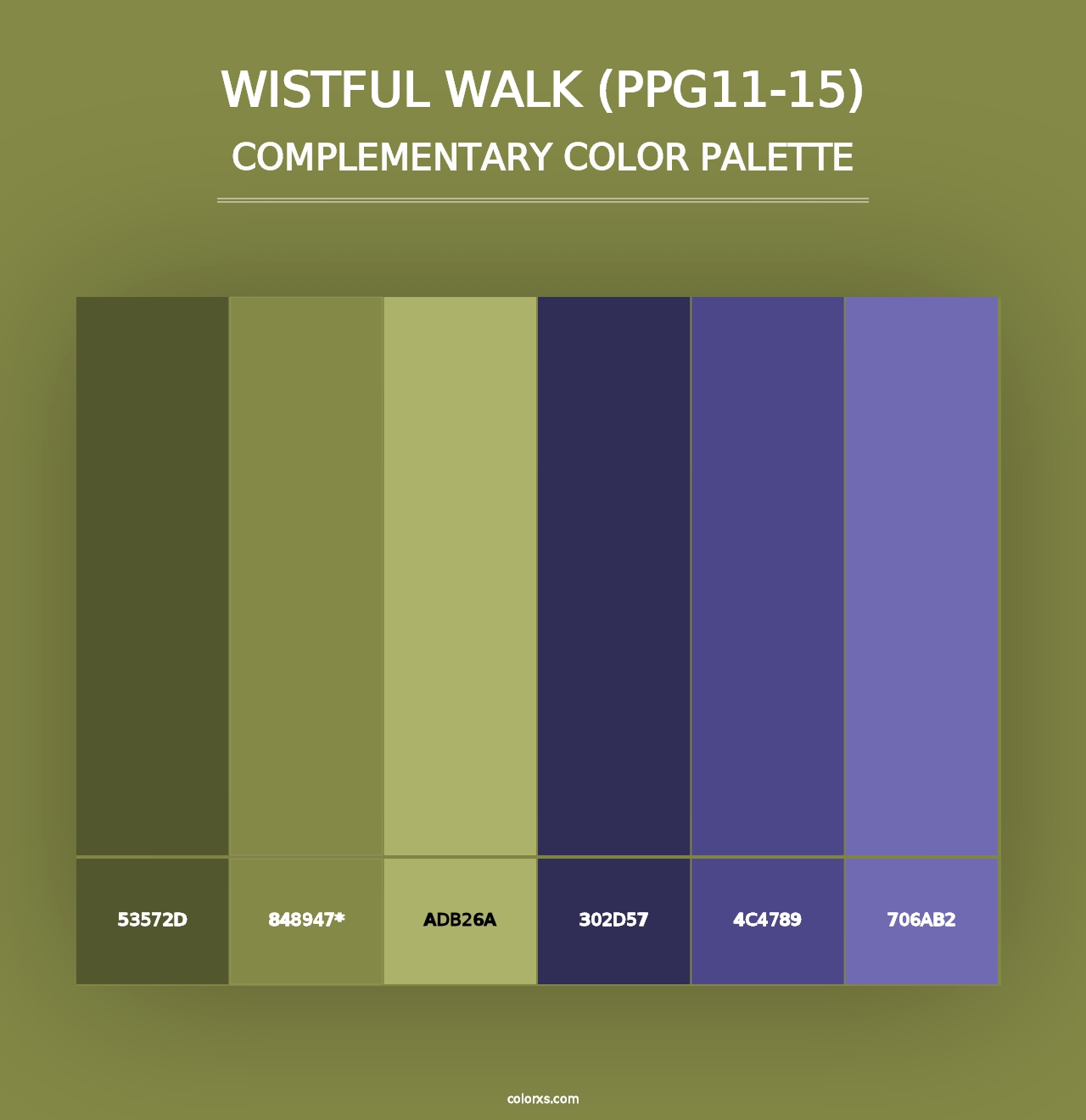 Wistful Walk (PPG11-15) - Complementary Color Palette